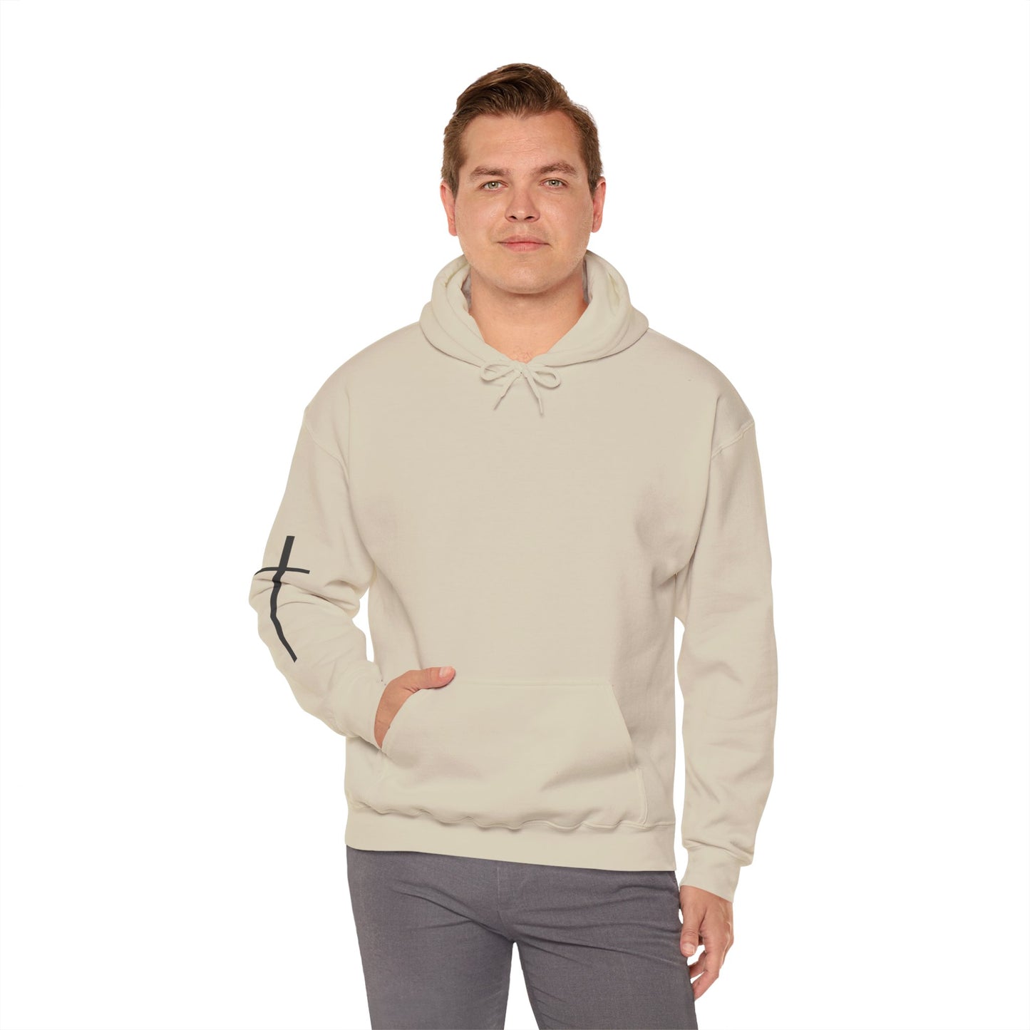 Cross Sleeve Unisex Hoodie | Faith Apparel | Heavy Blend Sweatshirt