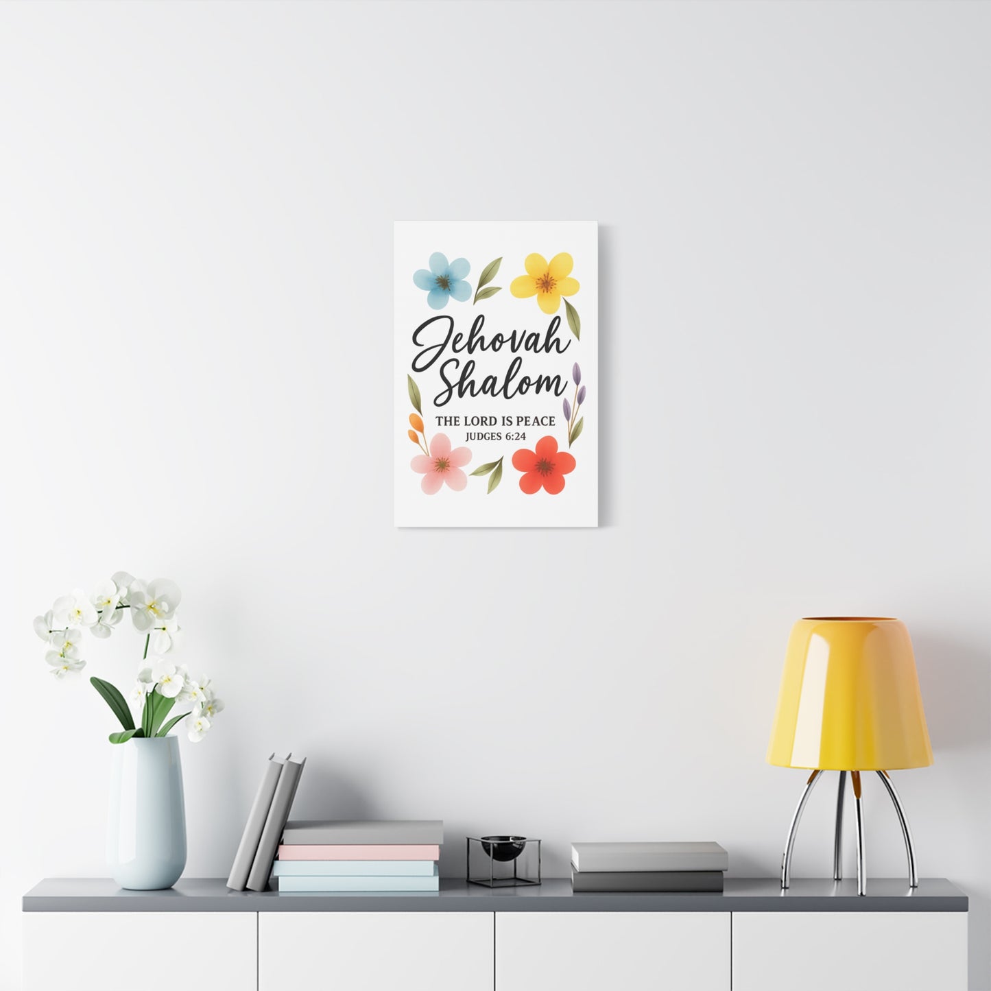 Jehovah Shalom Wall Art – The Lord Is Peace | Judges 6:24 Christian Decor -Matte Canvas, Stretched, 1.25"