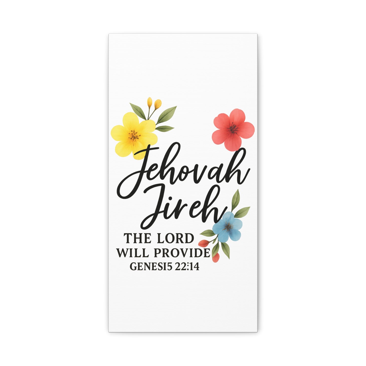 Jehova Jireh Wall Art – Genesis 24:14 Scripture Print for Home Decor Matte Canvas, Stretched, 1.25"