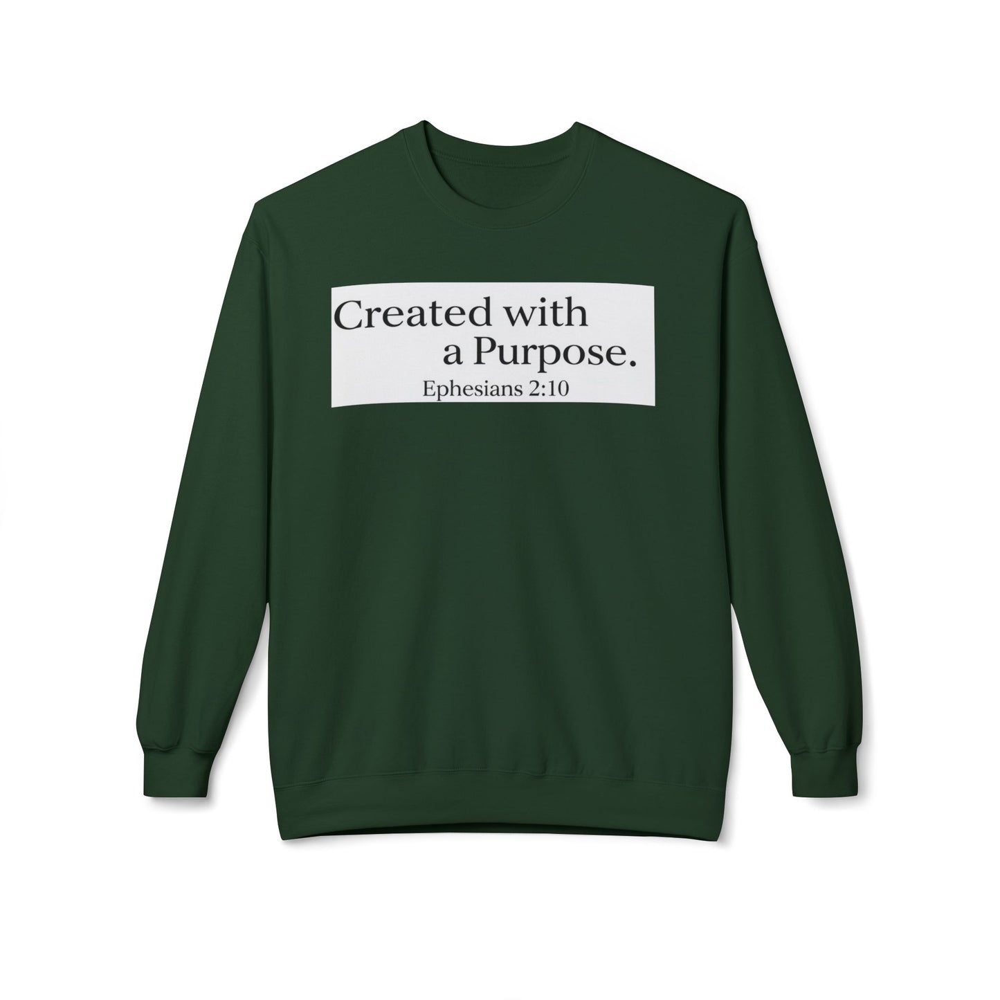Unisex Inspirational Sweatshirt - Created with a Purpose, Ephesians 2:10, Cozy Gift for Faith Lovers, Casual Wear, Christian Apparel, [...]