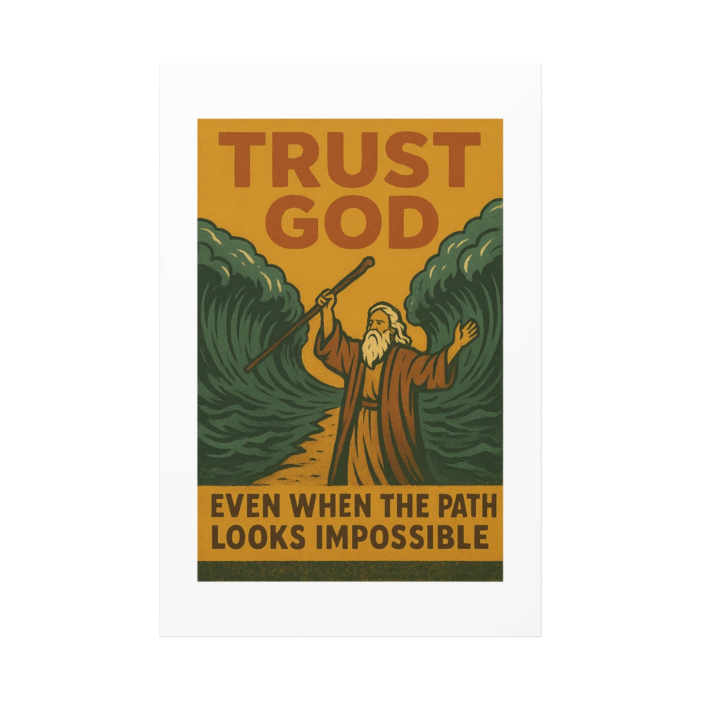 Moses and the Red Sea Wall Art | Faith-Inspired Christian Home Decor.