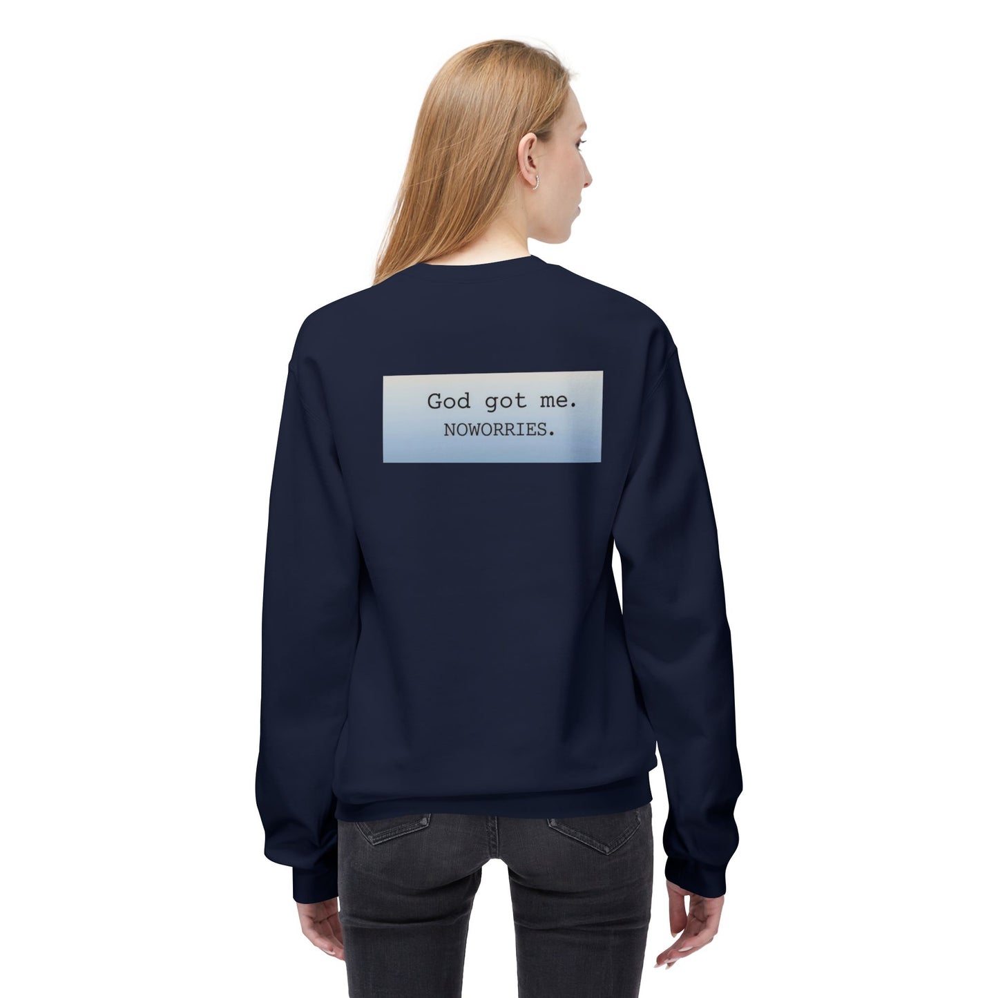Cozy Inspirational Crewneck Sweatshirt with 'God Got Me. No Worries.' Slogan, Gift for Faith Lovers, Relaxed Casual Wear, Spiritual [...]