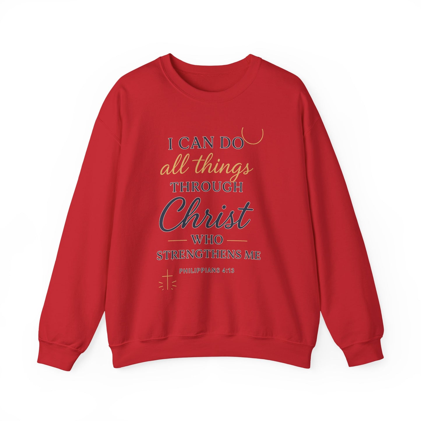 Inspirational Christian Sweatshirt | I Can Do All Things Through Christ | Unisex Crewneck | Faith-Based Gift