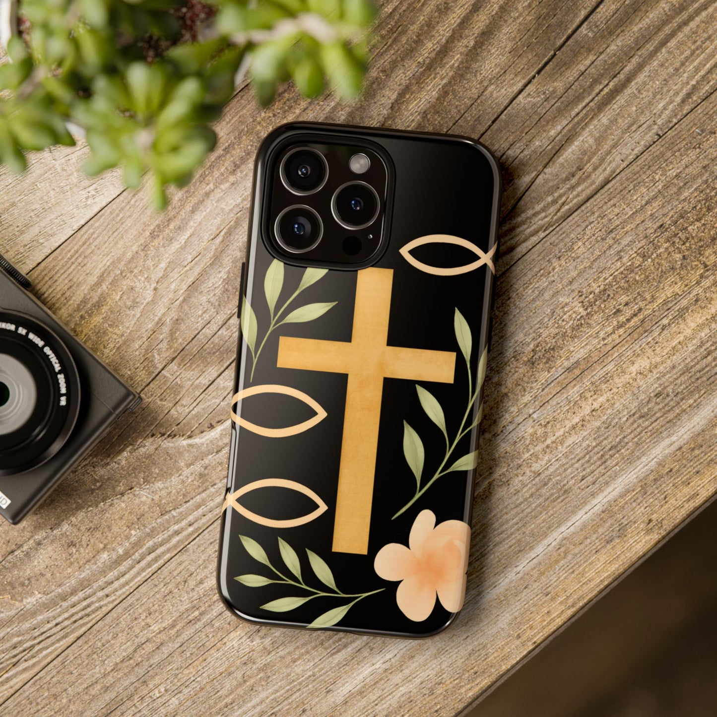 Christian Faith Phone Case with Floral Design
