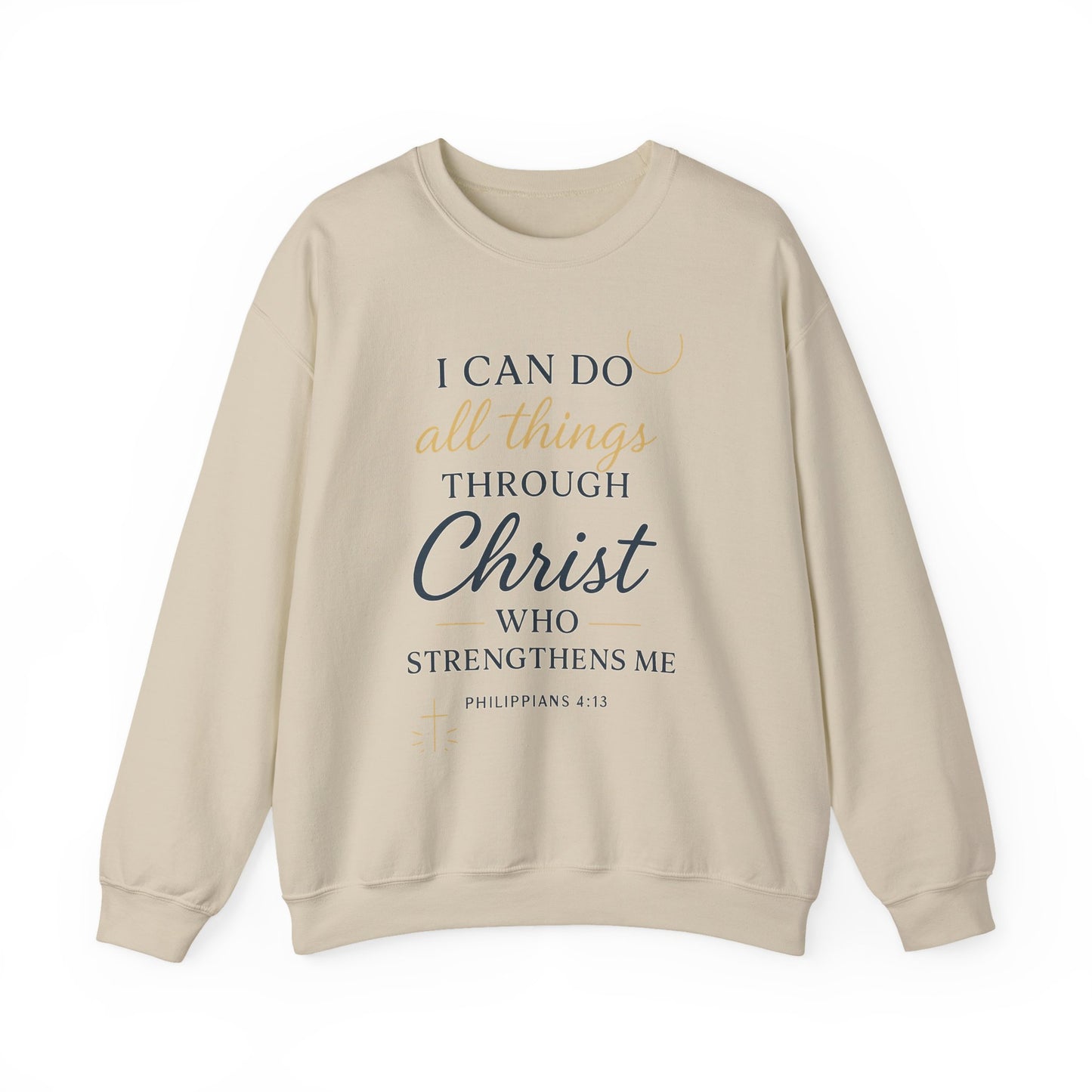 Inspirational Christian Sweatshirt | I Can Do All Things Through Christ | Unisex Crewneck | Faith-Based Gift