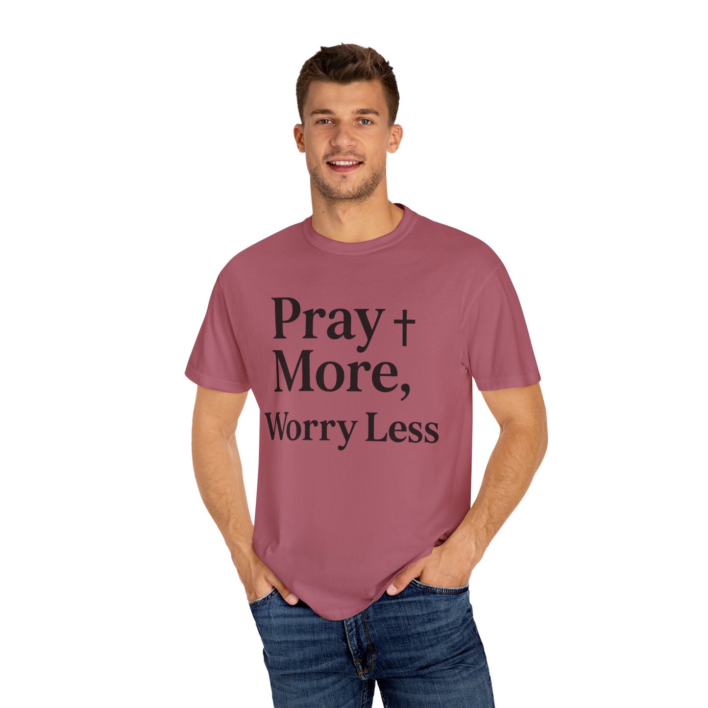 Pray More Worry Less Christian T-Shirt | Inspirational Unisex Tee