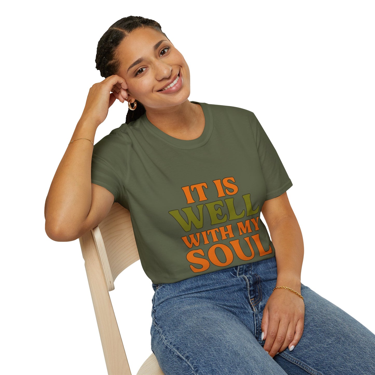 It Is Well With My Soul Christian T-Shirt – Softstyle Faith Tee for Women & Men.