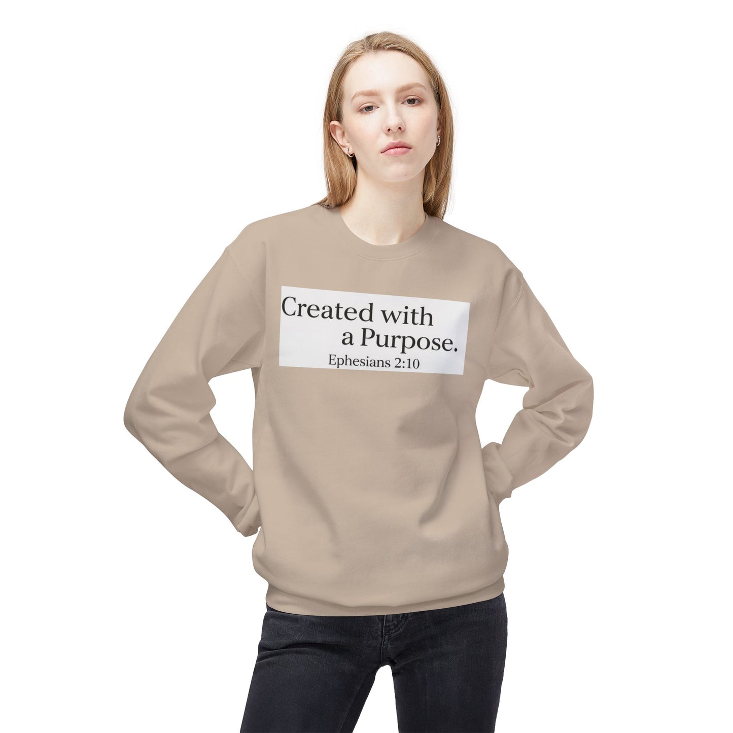 Created with a Purpose Ephesians 2:10, Christian Sweatshirt – Faith-Inspired Apparel