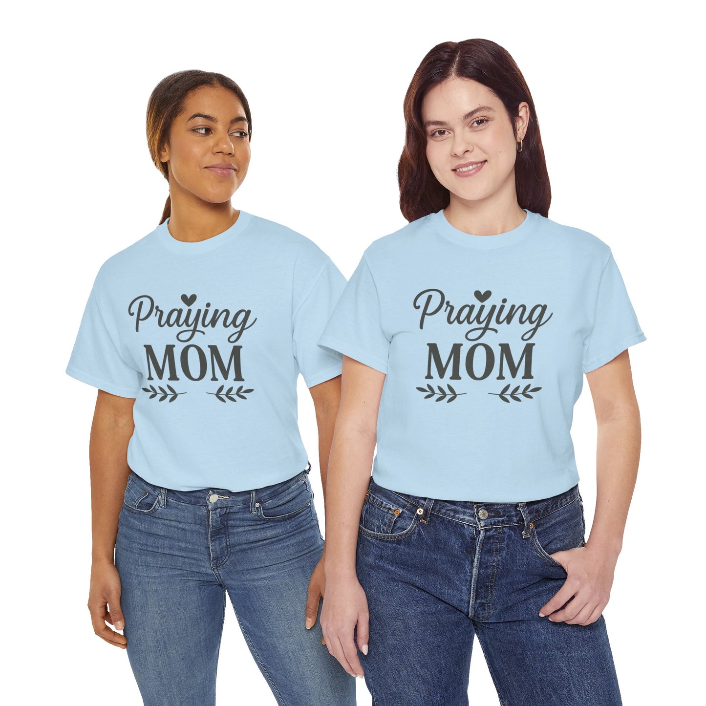 Praying Mom Unisex Heavy Cotton Tee – Christian Faith Shirt for Moms | Bold & Blessed Apparel