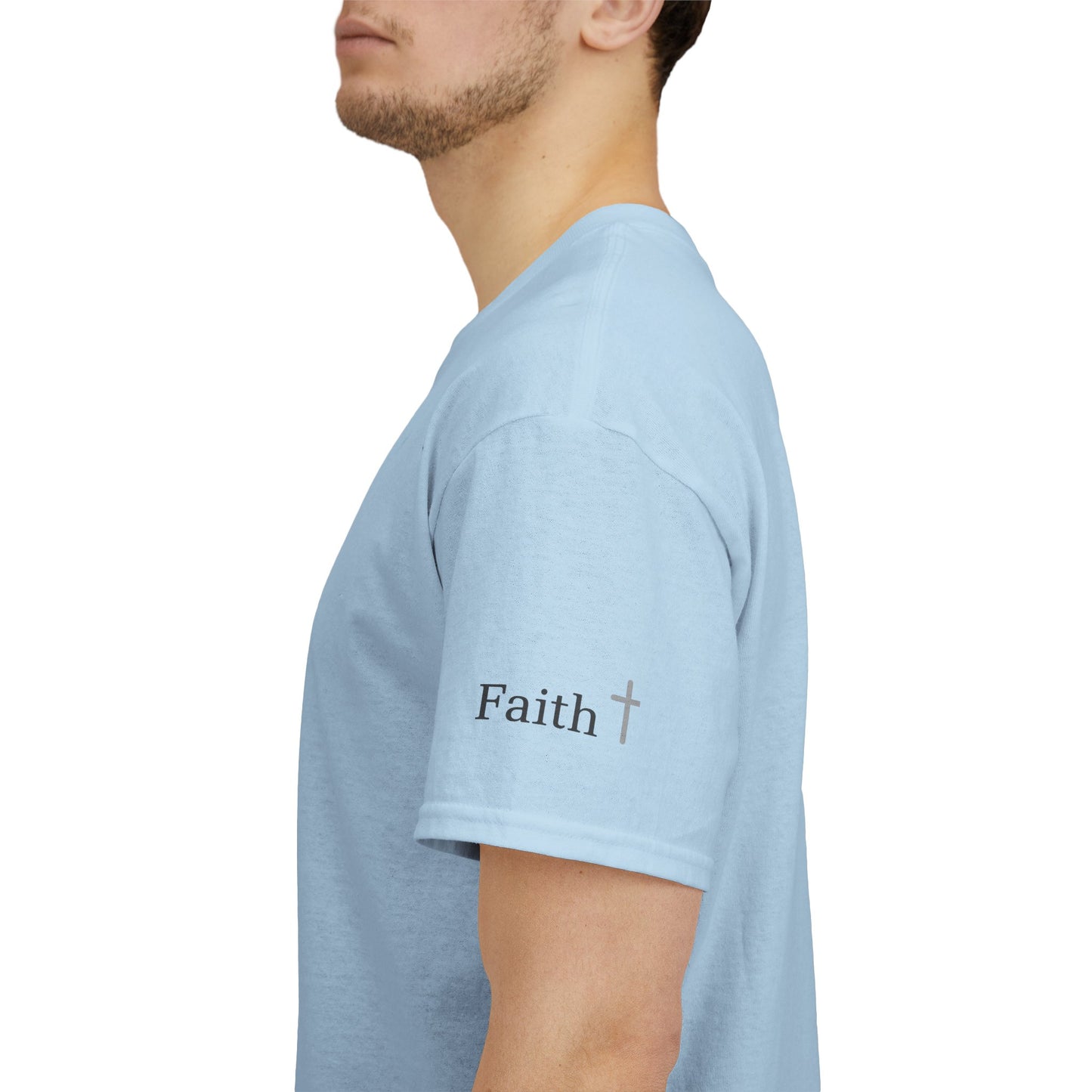 Faith Christian Heavy Cotton Tee with Cross Symbol – Unisex Inspirational T-Shirt