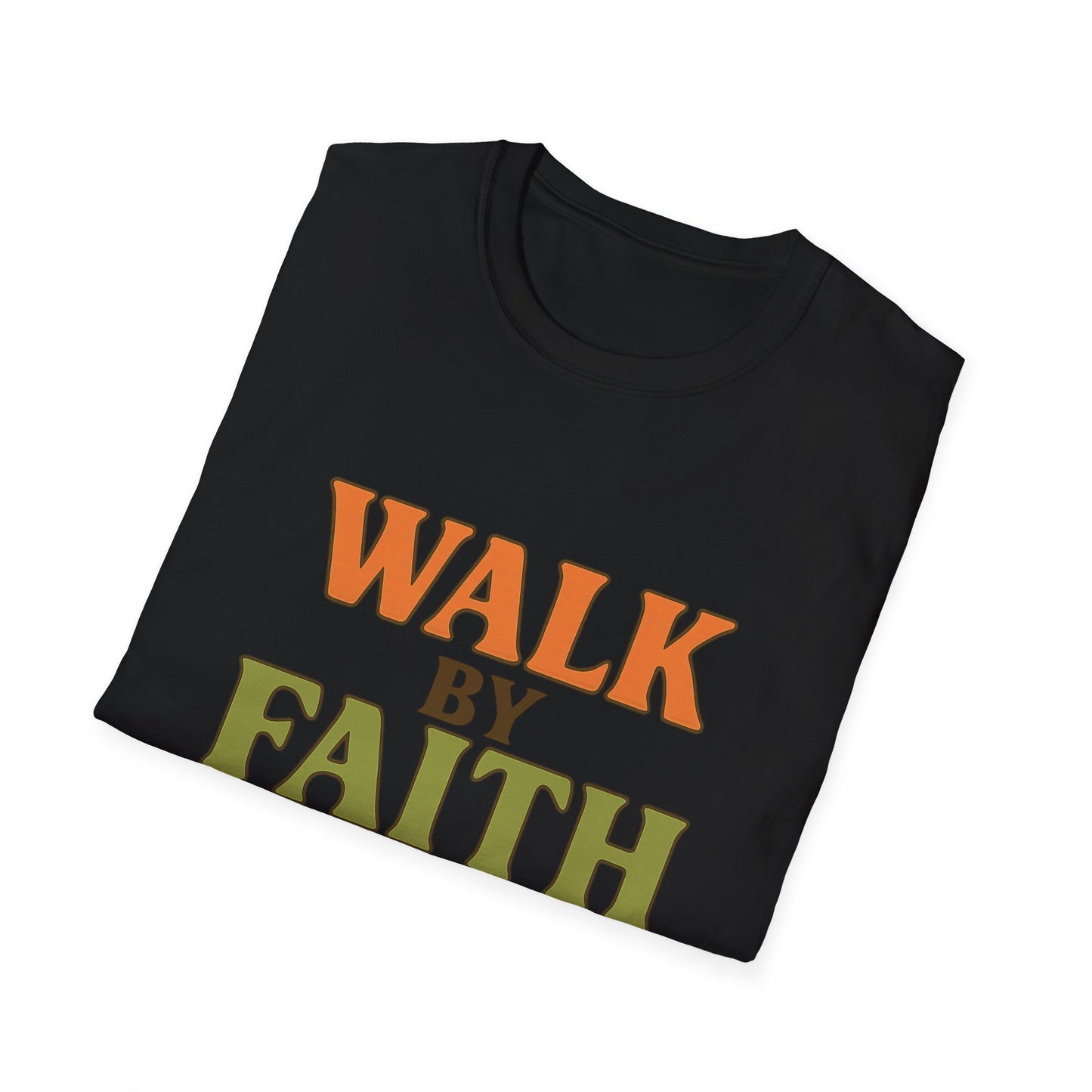 Walk by Faith Not by Sight Christian T-Shirt – Inspirational Bible Verse Tee for Women & Men.
