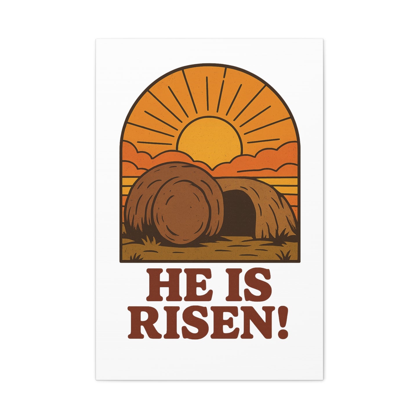 He Is Risen Wall Art | The Empty Tomb Christian Poster – Resurrection Morning Decor.