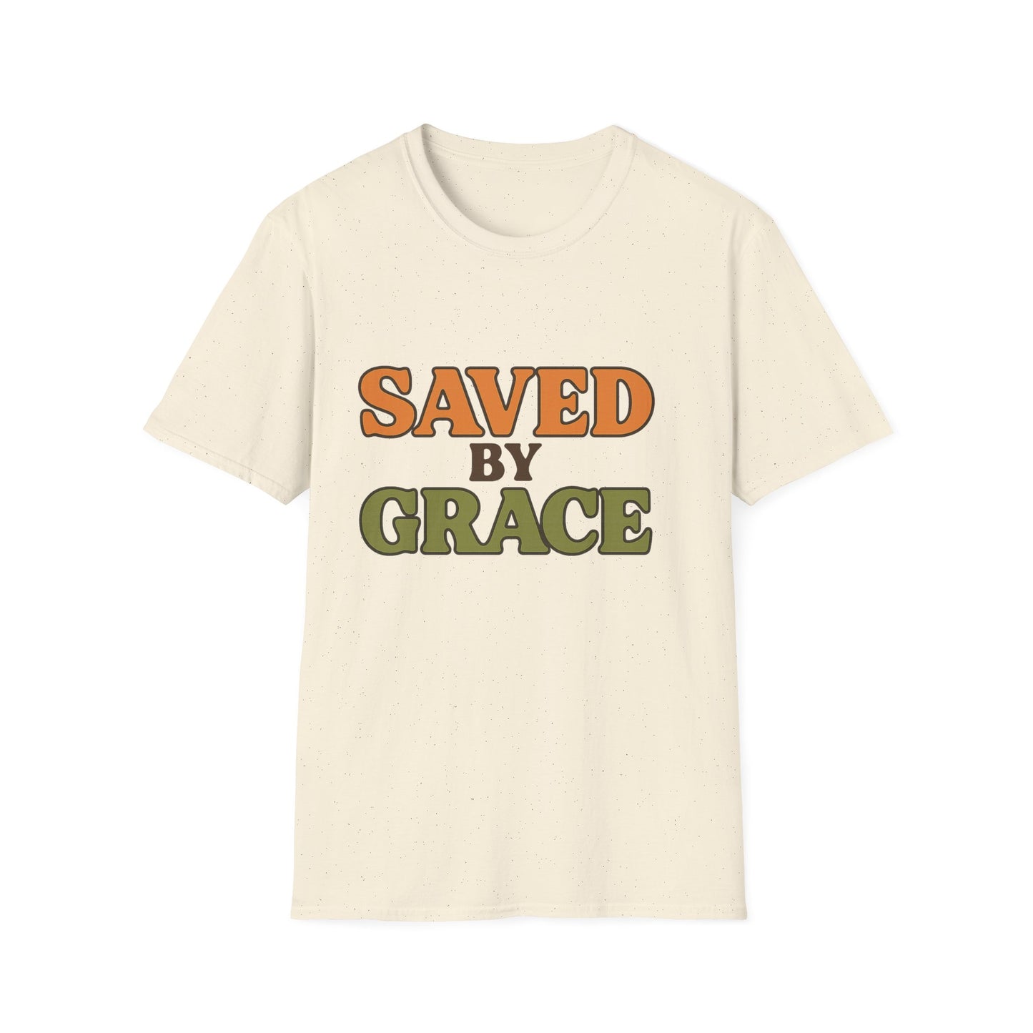 Saved by Grace Christian T-Shirt – Softstyle Faith Tee for Women & Men.