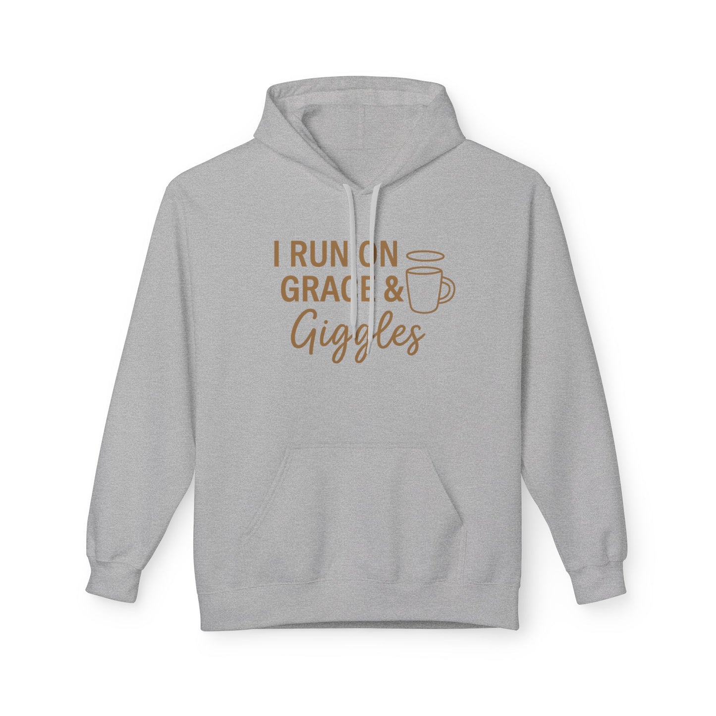 I Run on Grace and Giggles Hoodie – Funny Christian Sweatshirt for Joyful Believers.