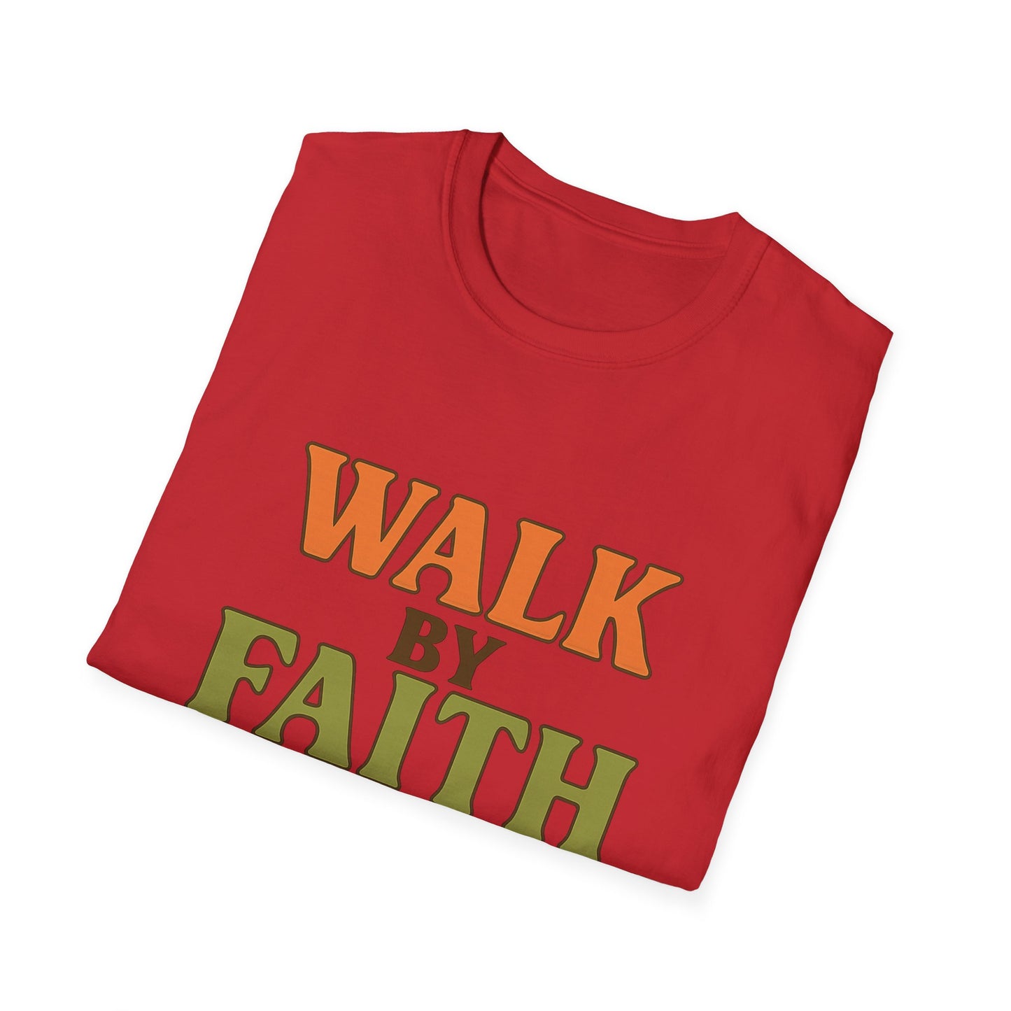 Walk by Faith Not by Sight Christian T-Shirt – Inspirational Bible Verse Tee for Women & Men.