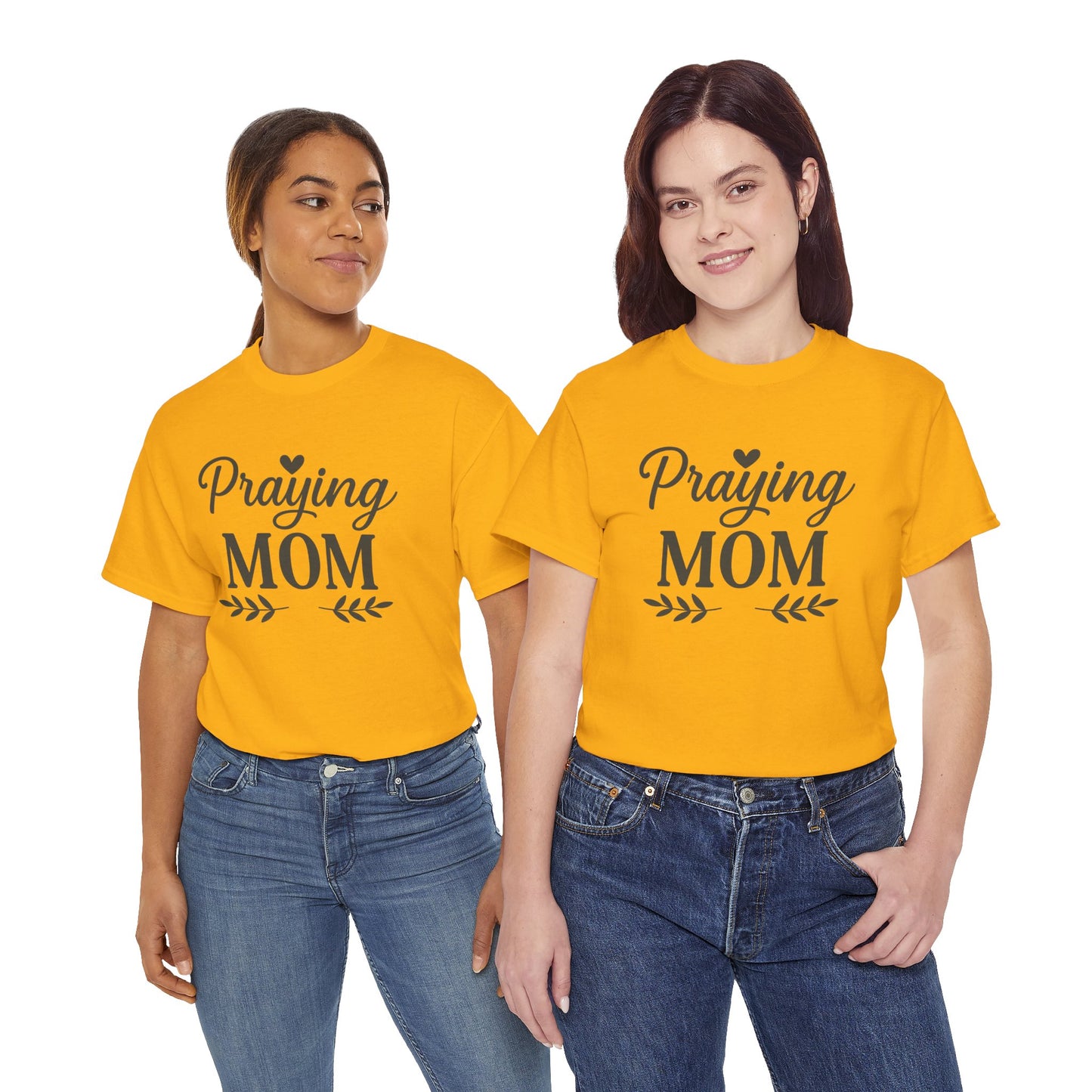 Praying Mom Unisex Heavy Cotton Tee – Christian Faith Shirt for Moms | Bold & Blessed Apparel