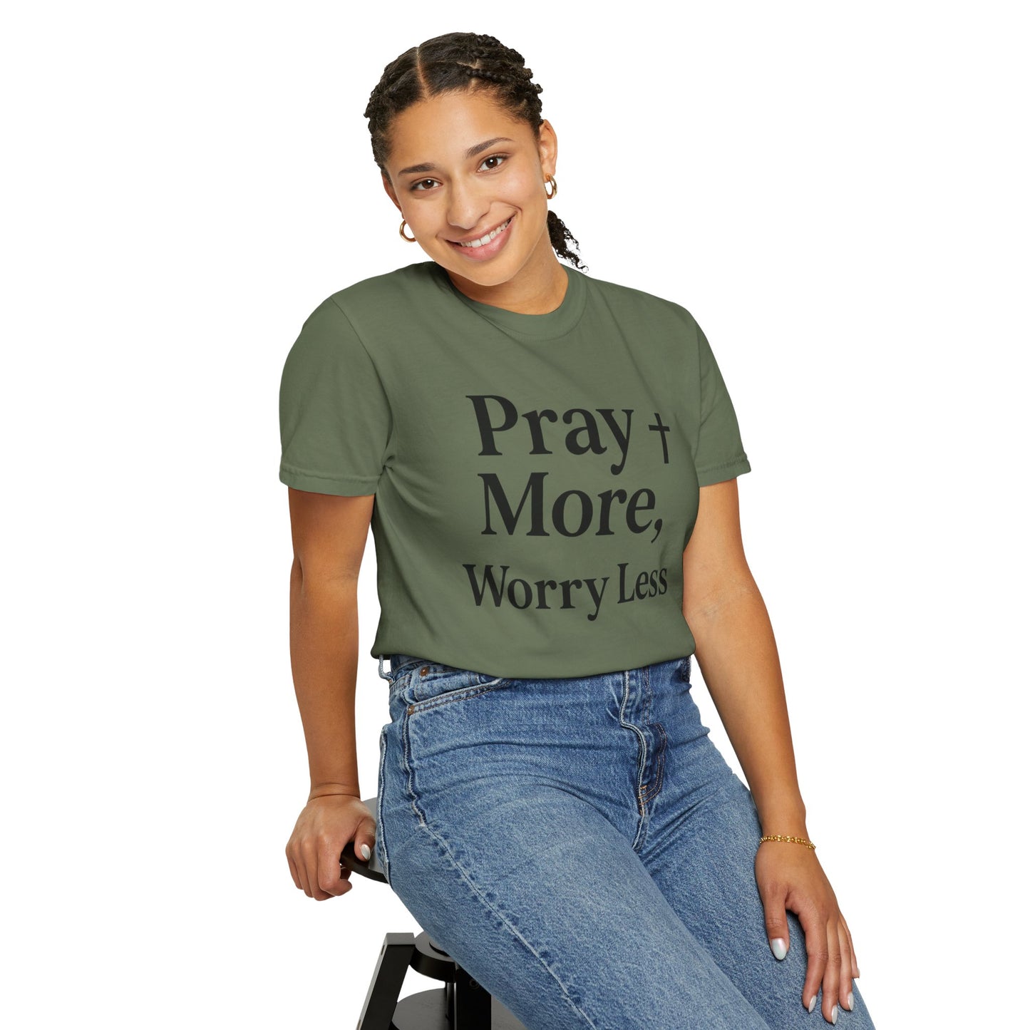 Pray More Worry Less Christian T-Shirt | Inspirational Unisex Tee
