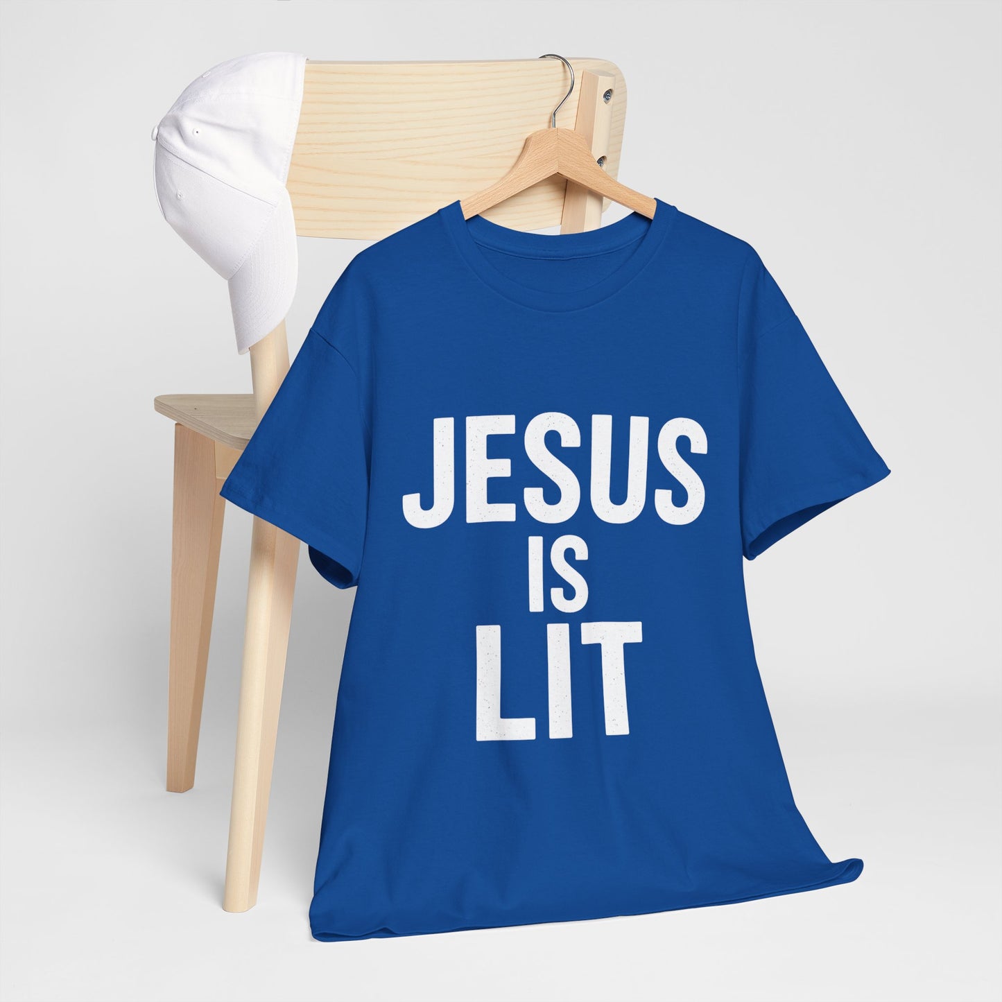 Jesus Is Lit Heavy Cotton Tee | Bold Christian Streetwear