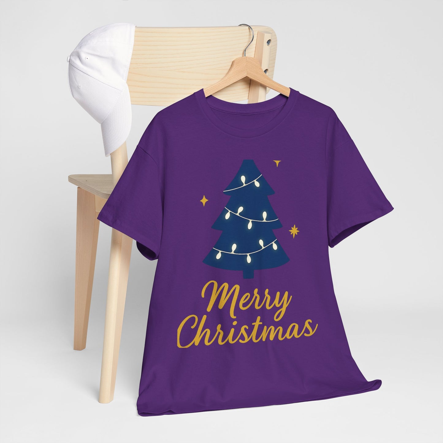 Merry Christmas Unisex Heavy Cotton Tee – Faith-Inspired Holiday Shirt