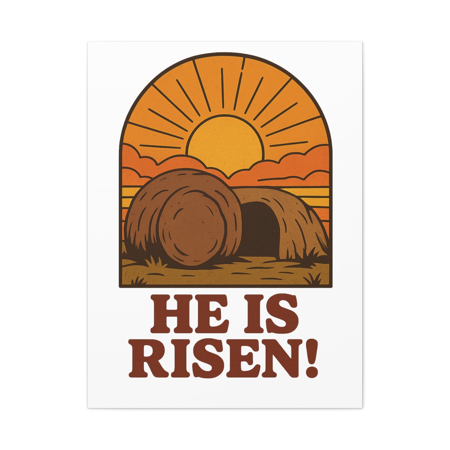 He Is Risen Wall Art | The Empty Tomb Christian Poster – Resurrection Morning Decor.