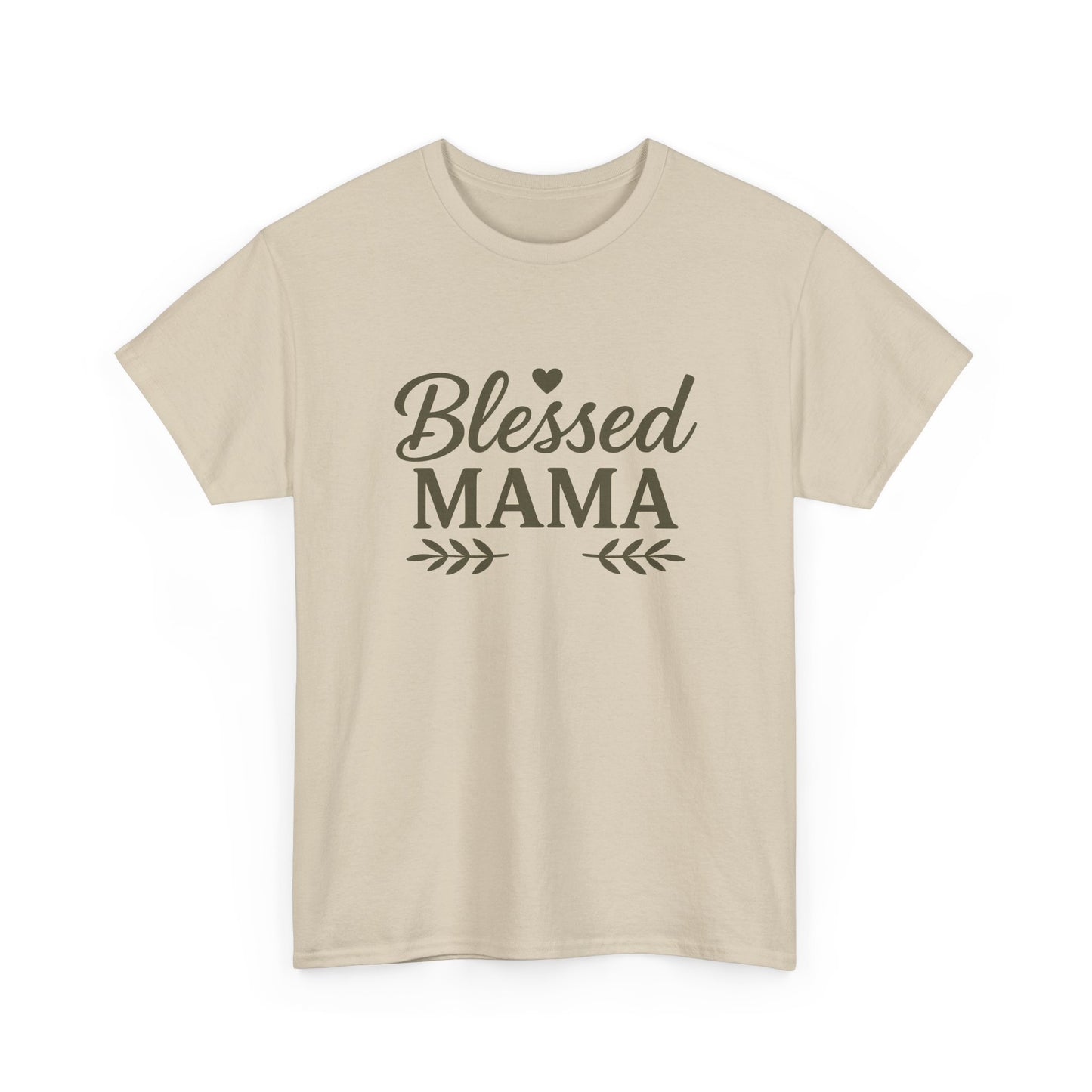 Blessed Mama Heavy Cotton Tee – Christian Faith Shirt for Moms | Soft & Stylish Everyday Wear