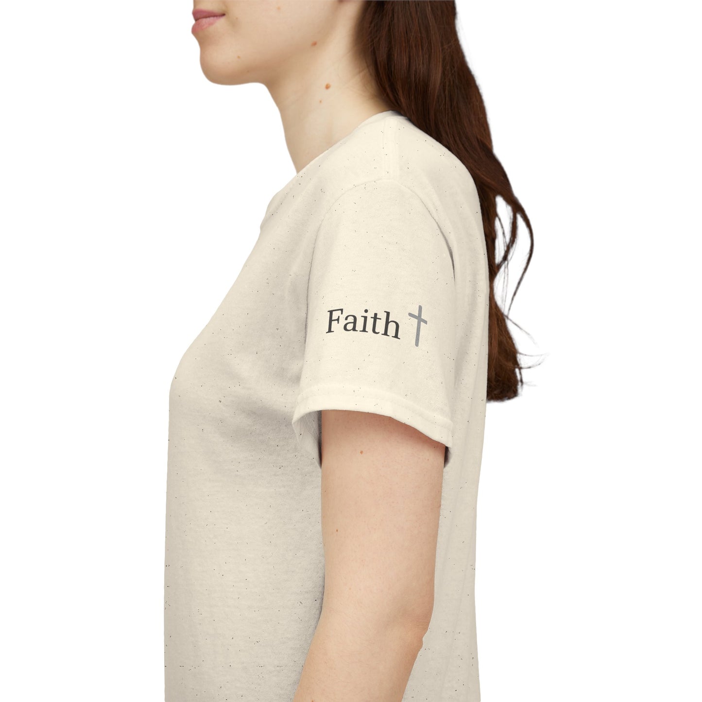 Faith Christian Heavy Cotton Tee with Cross Symbol – Unisex Inspirational T-Shirt