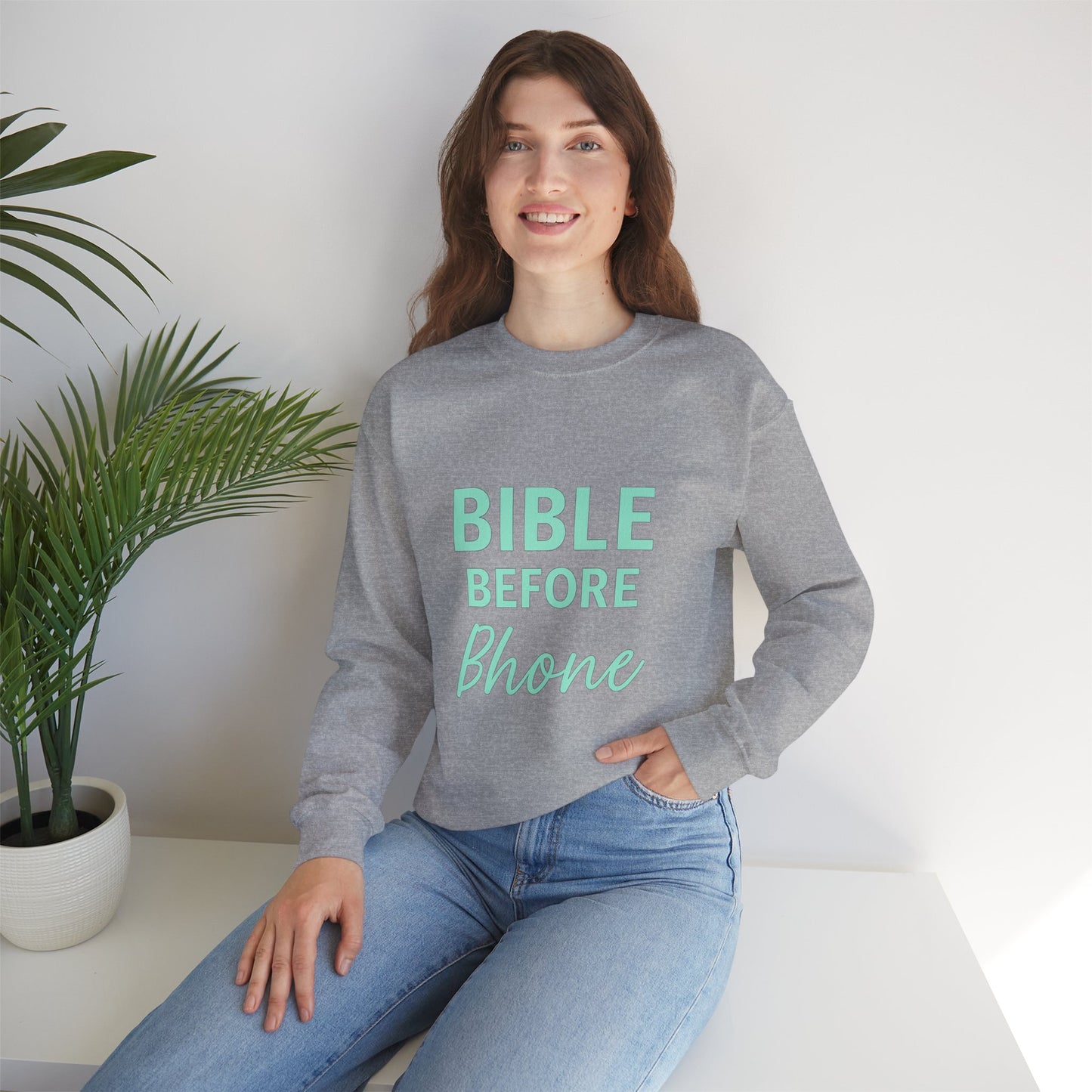 “Bible Before Phone Unisex Christian Sweatshirt”