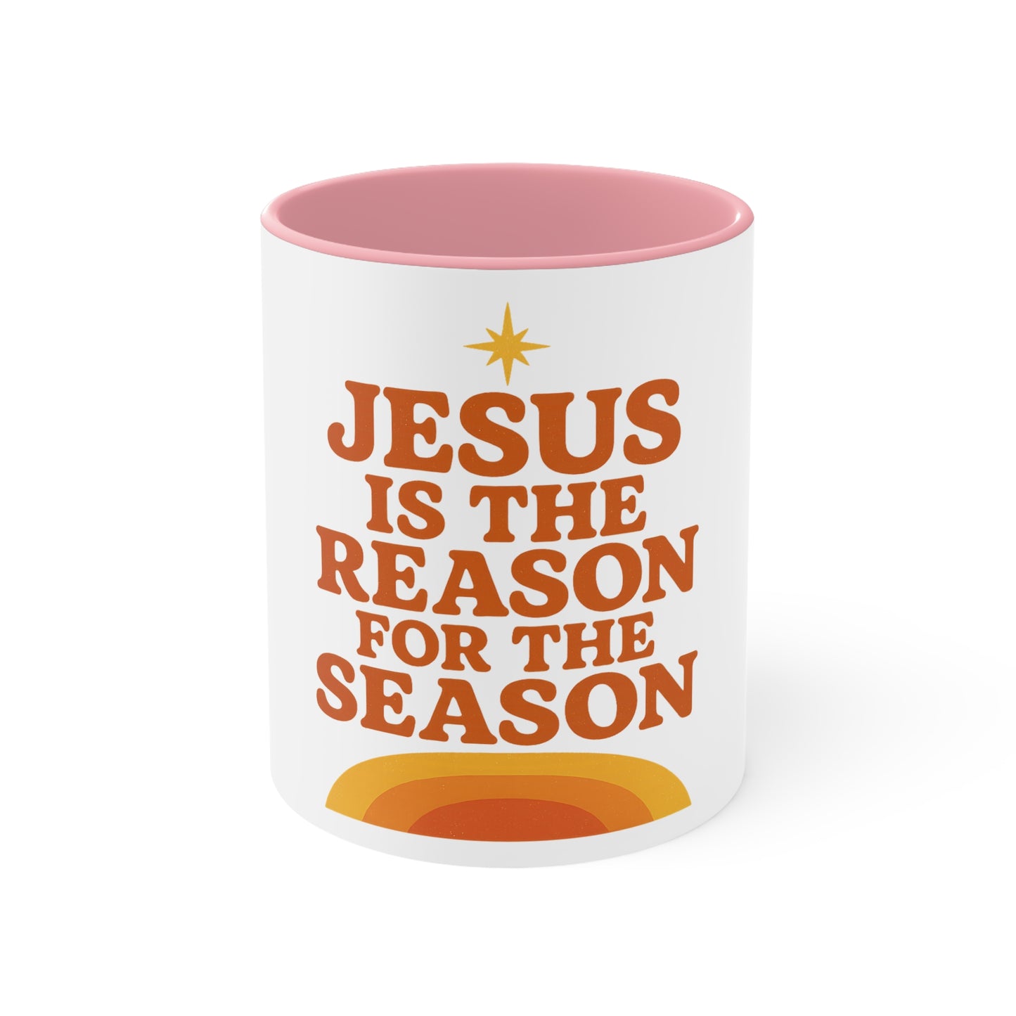Christmas Accent Mug - "Jesus is the Reason for the Season"