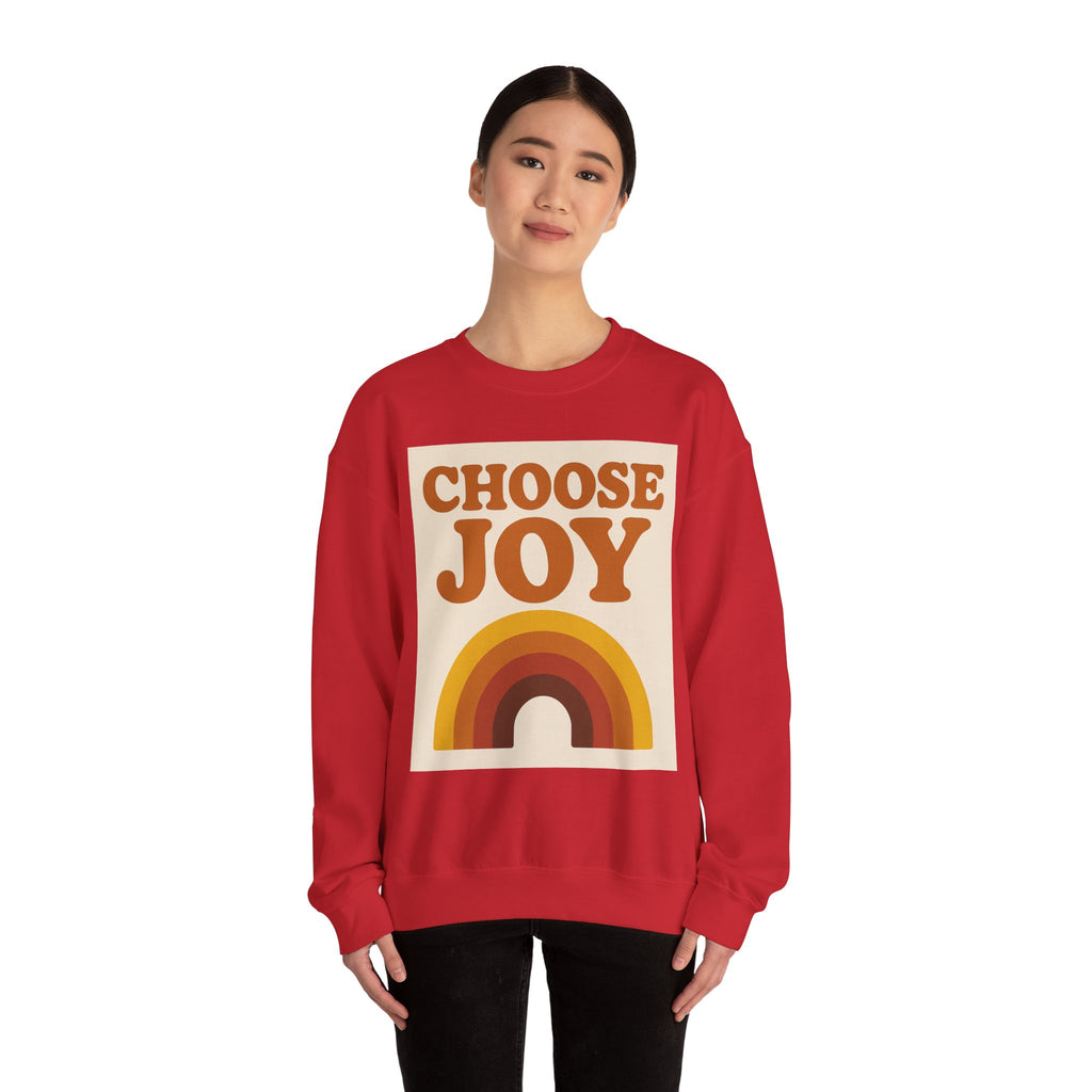 Choose Joy Rainbow Crewneck Sweatshirt, Unisex Sweatshirt, Motivational Gift, Cozy Layer, Fall Fashion, Positive Vibes