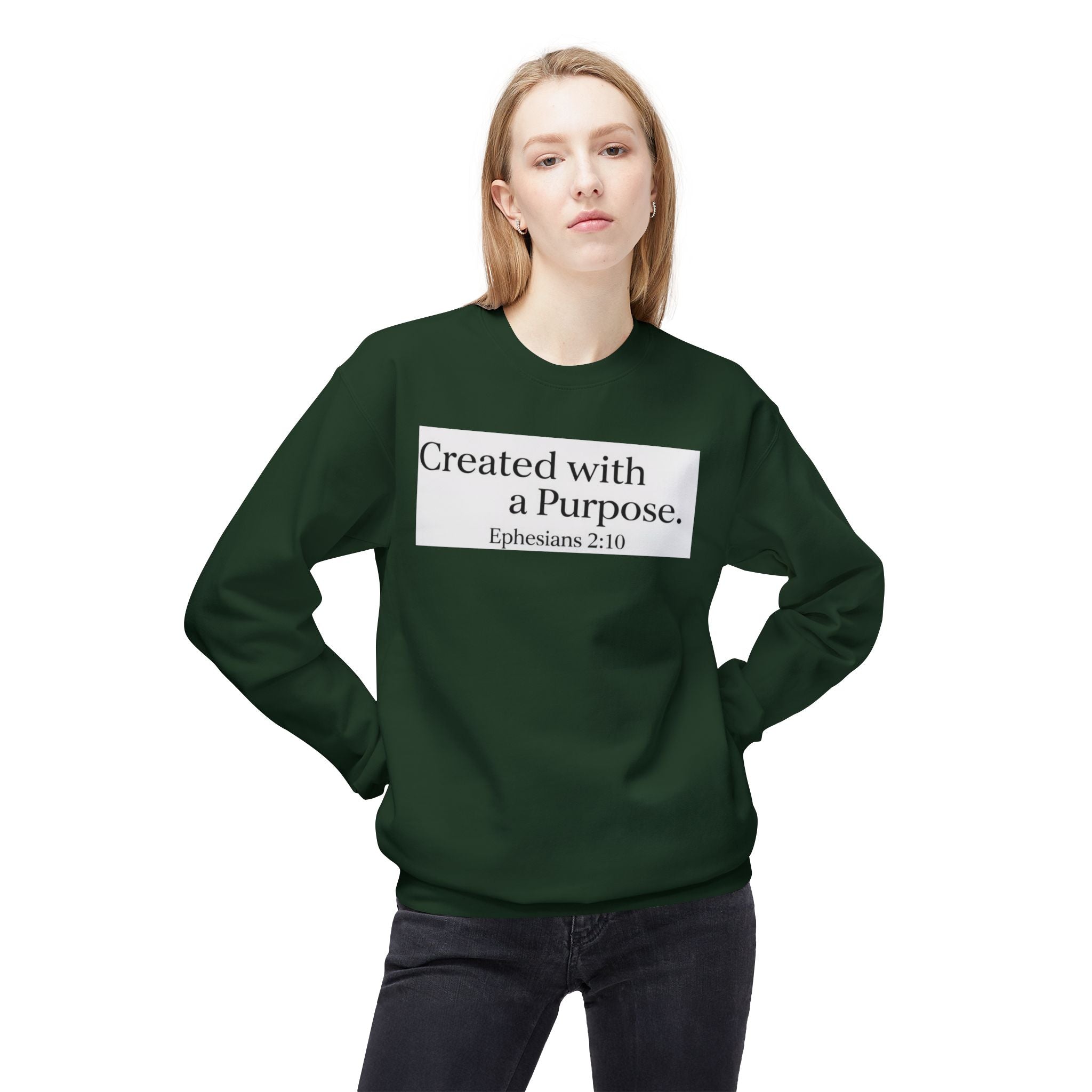 Created with a Purpose Ephesians 2:10, Christian Sweatshirt – Faith-Inspired Apparel
