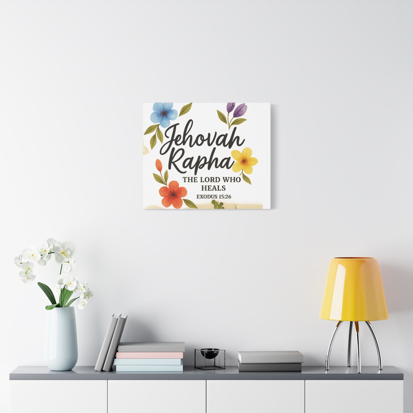 Jehovah Rapha Wall Art – The Lord Who Heals | Exodus 15:26 Christian Decor