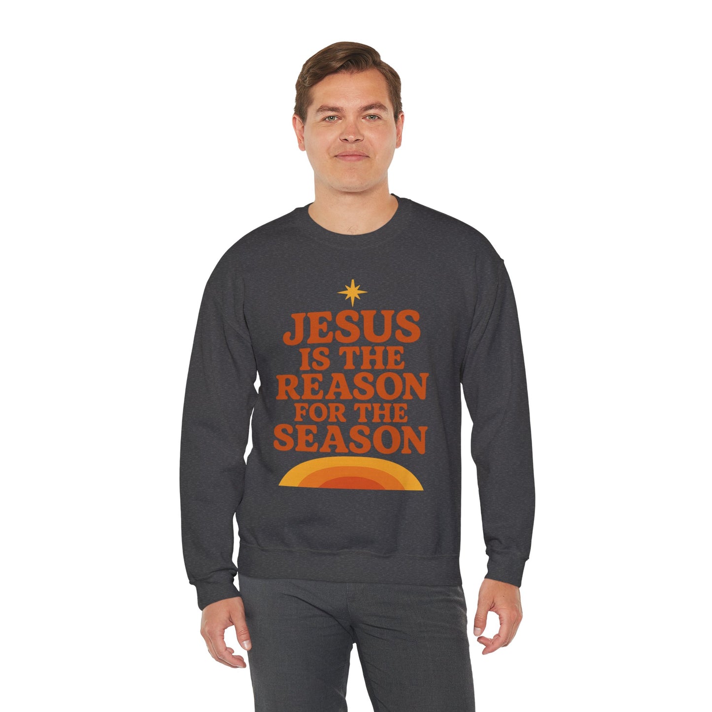 Jesus Is the Reason for the Season – Retro Unisex Christian Christmas Sweatshirt
