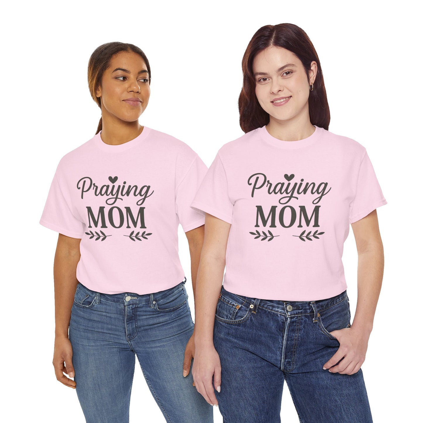 Praying Mom Unisex Heavy Cotton Tee – Christian Faith Shirt for Moms | Bold & Blessed Apparel