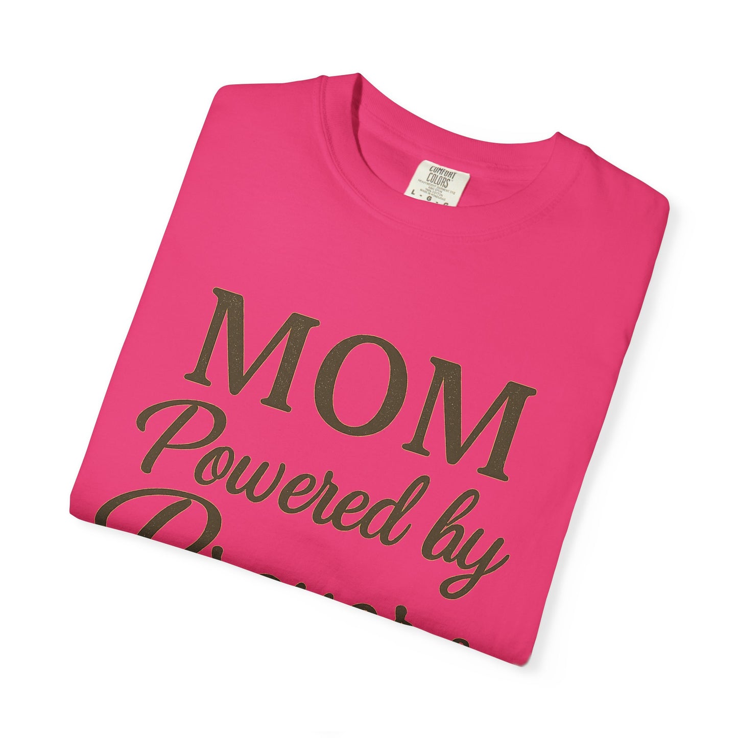Mom Powered by Prayer & Coffee T-Shirt – Christian Faith Tee for Moms | Bold & Cozy Everyday Wear
