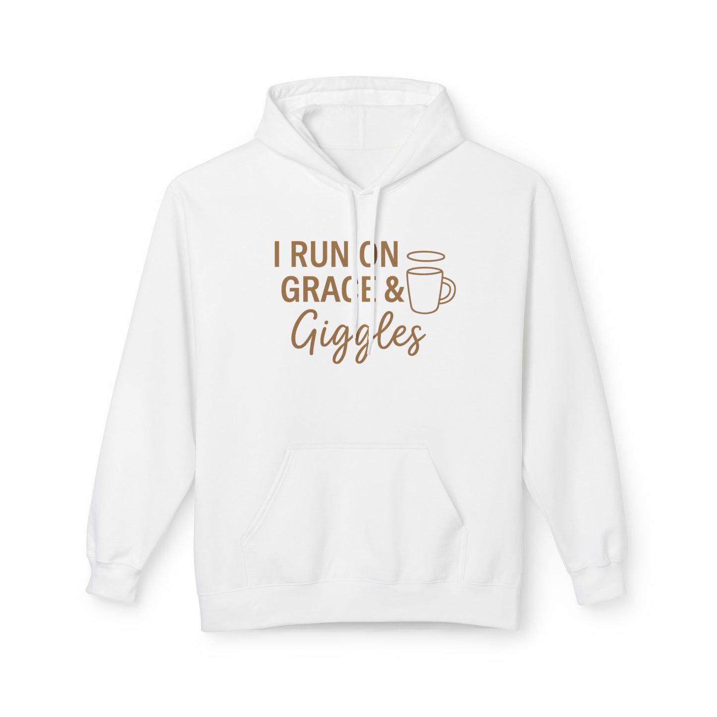 I Run on Grace and Giggles Hoodie – Funny Christian Sweatshirt for Joyful Believers.
