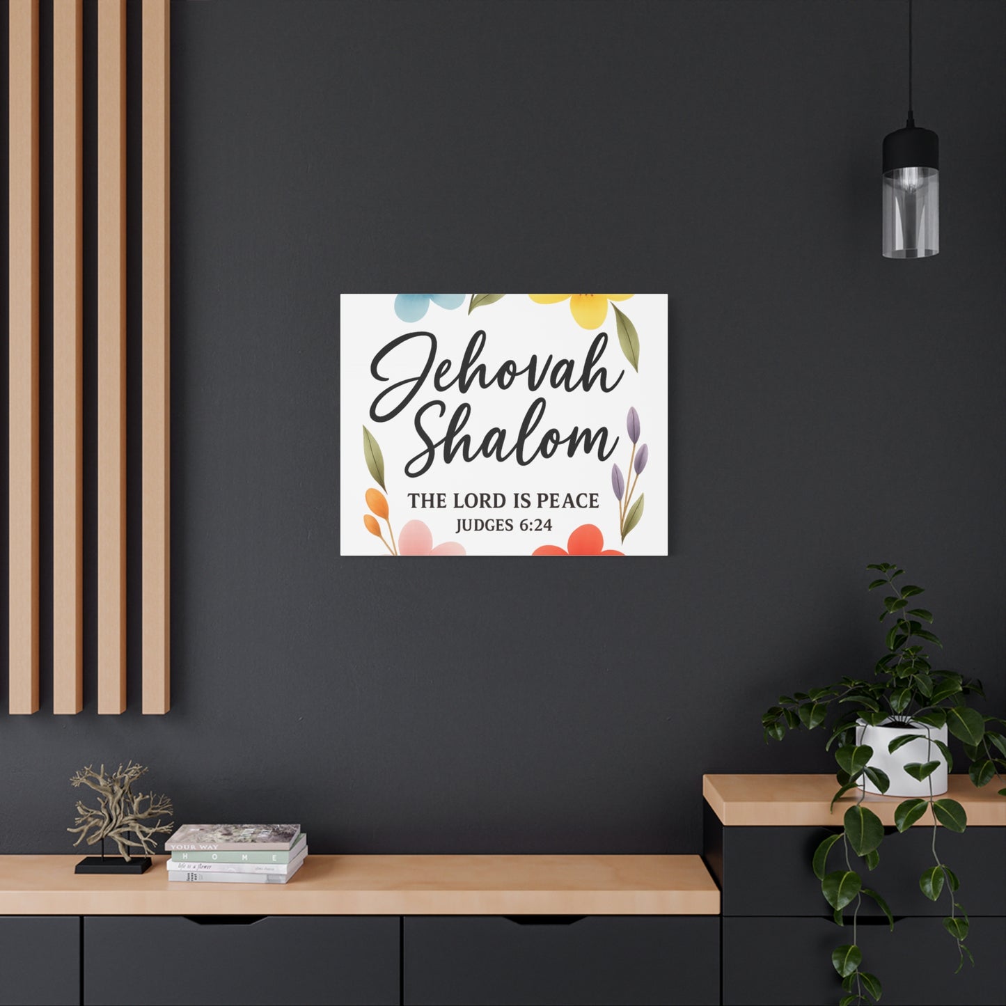 Jehovah Shalom Wall Art – The Lord Is Peace | Judges 6:24 Christian Decor -Matte Canvas, Stretched, 1.25"