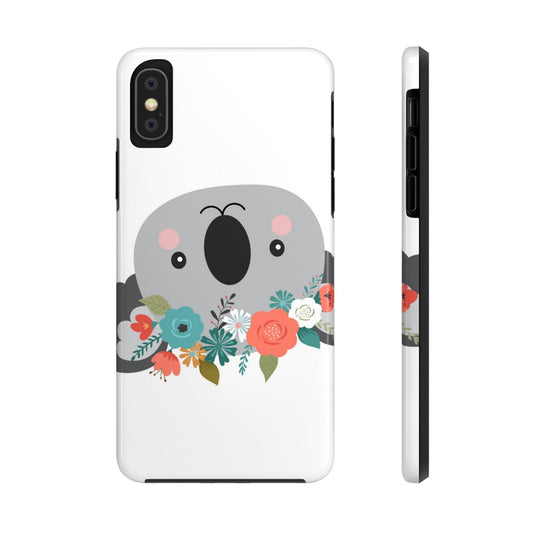 Cute Koala Floral Tough Phone Cases, Smartphone Protection, Nature Lover Gift, Animal Design, Koala Phone Cover