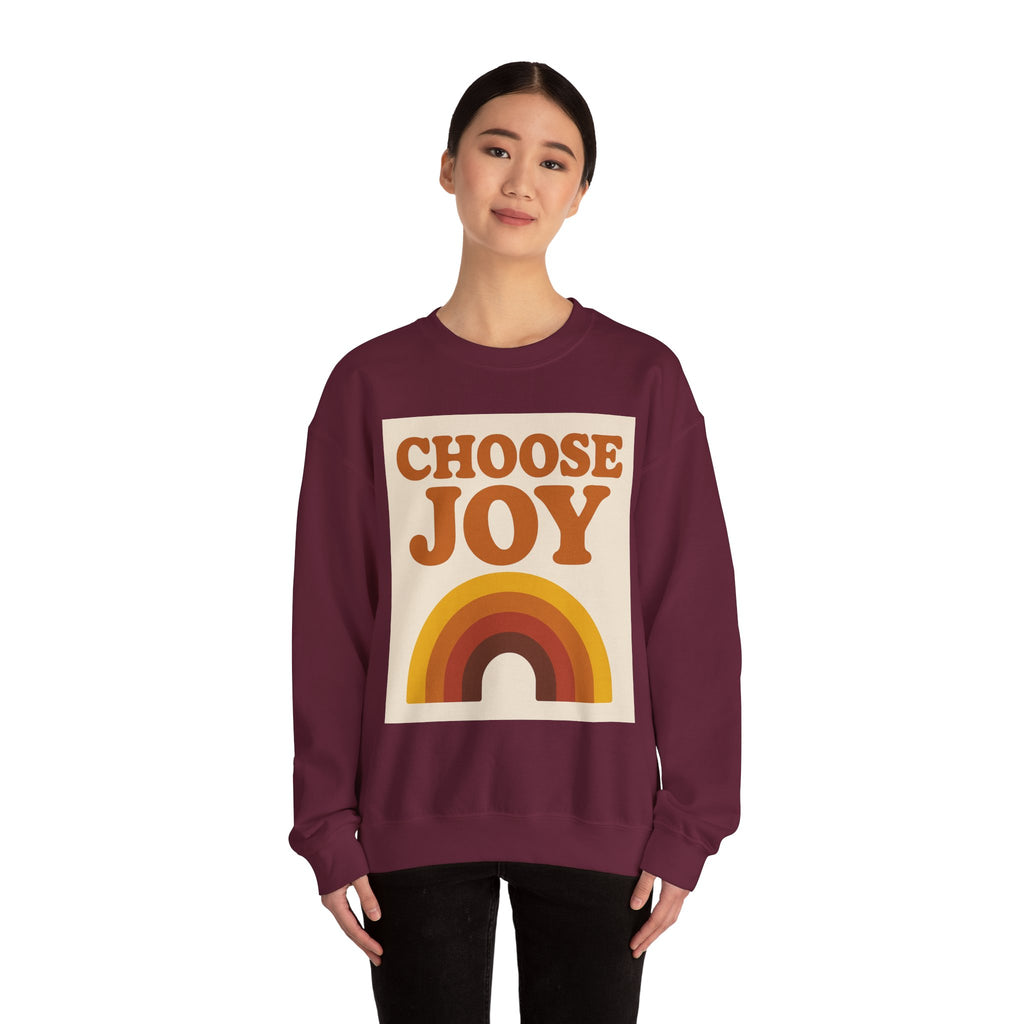 Choose Joy Rainbow Crewneck Sweatshirt, Unisex Sweatshirt, Motivational Gift, Cozy Layer, Fall Fashion, Positive Vibes