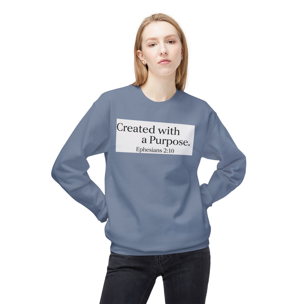 Created with a Purpose Ephesians 2:10, Christian Sweatshirt – Faith-Inspired Apparel