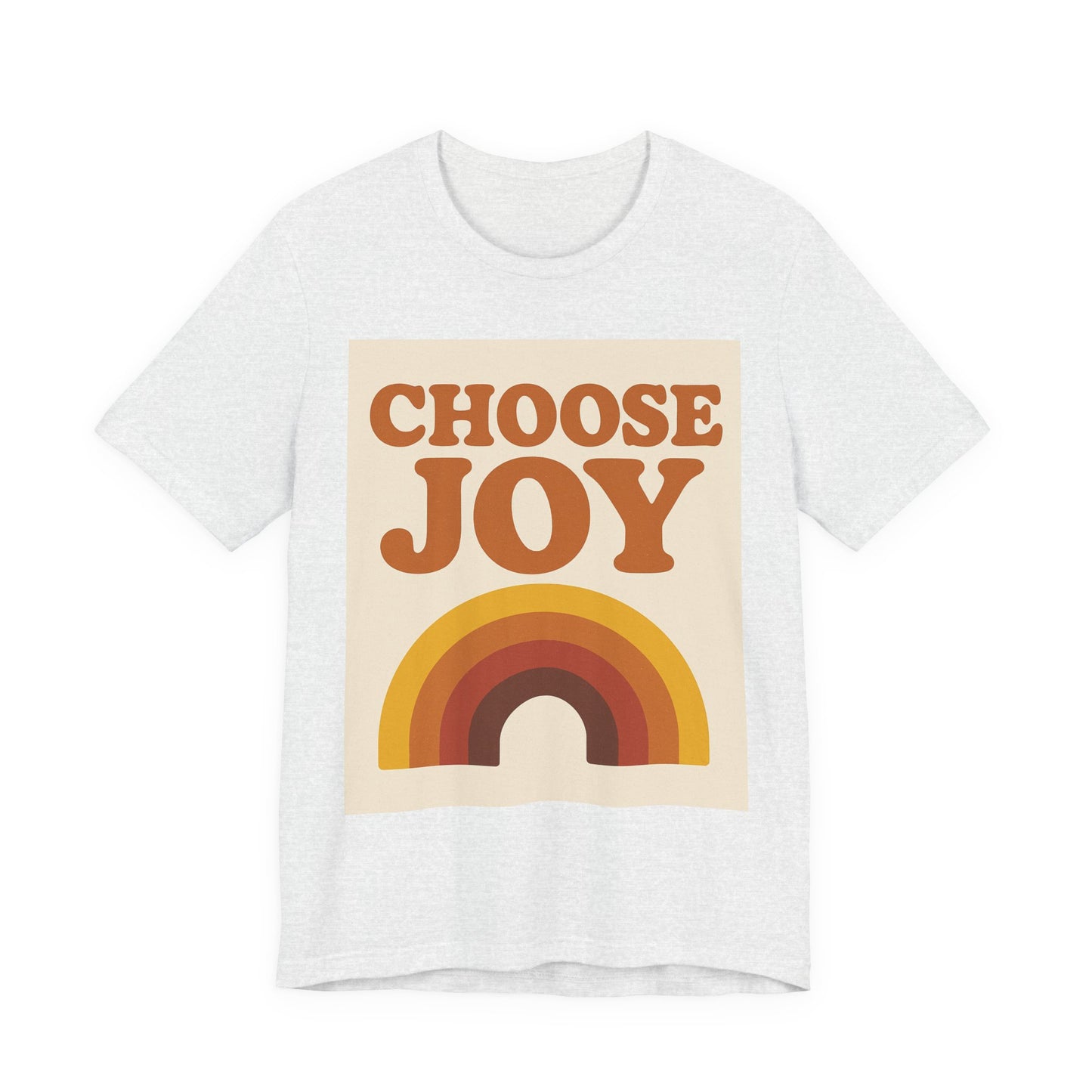 Retro Rainbow Choose Joy Tee, Unisex T-Shirt, Positive Vibes Shirt, Gift for Her, Summer Clothing, Joyful Apparel