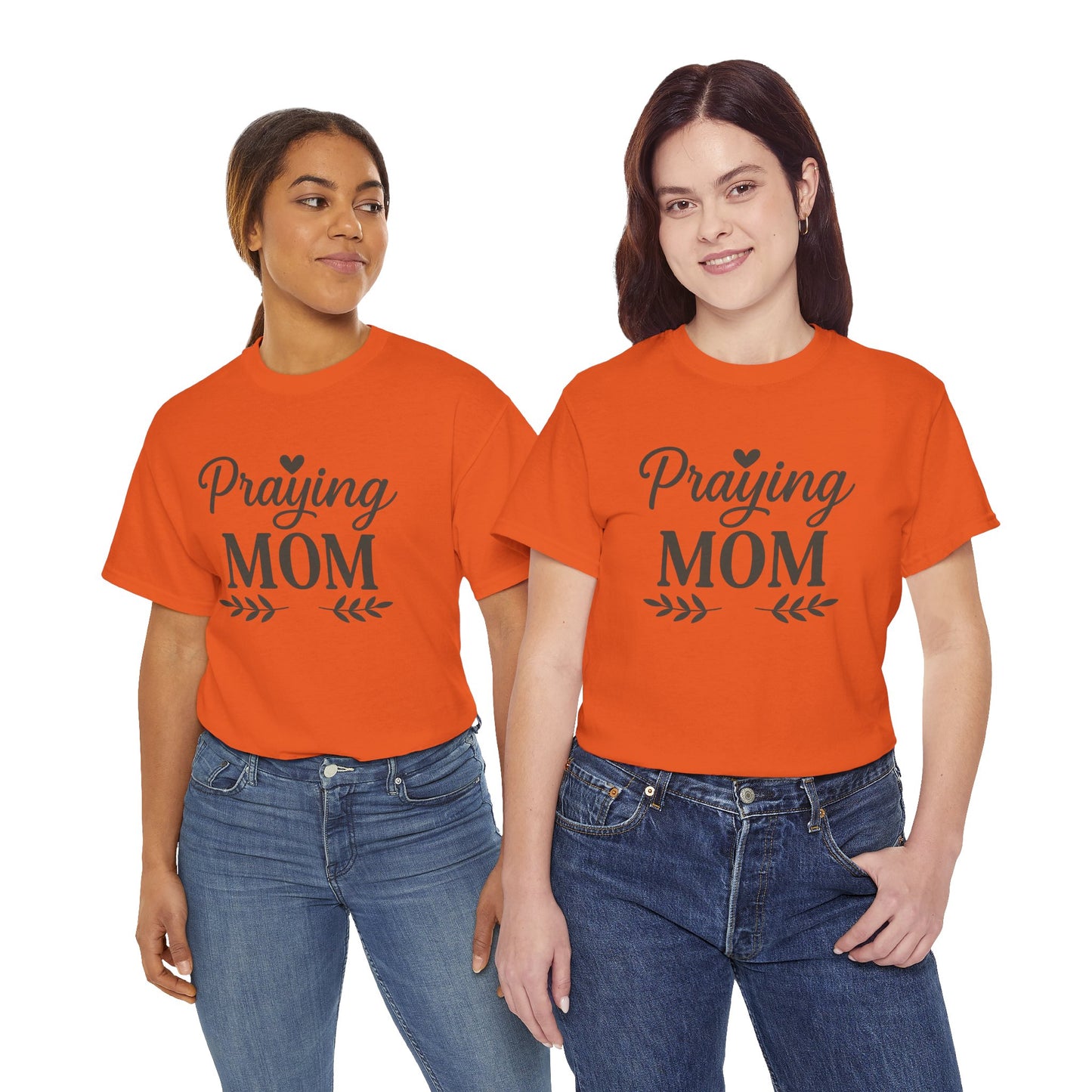 Praying Mom Unisex Heavy Cotton Tee – Christian Faith Shirt for Moms | Bold & Blessed Apparel