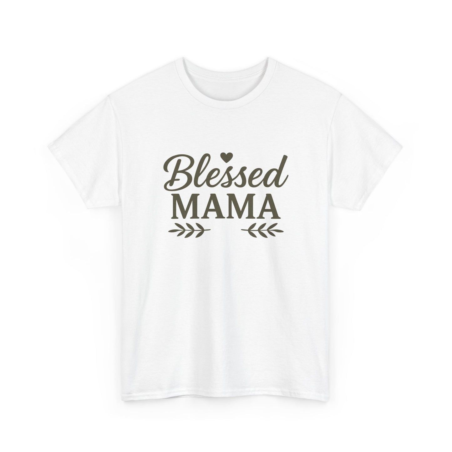 Blessed Mama Heavy Cotton Tee – Christian Faith Shirt for Moms | Soft & Stylish Everyday Wear