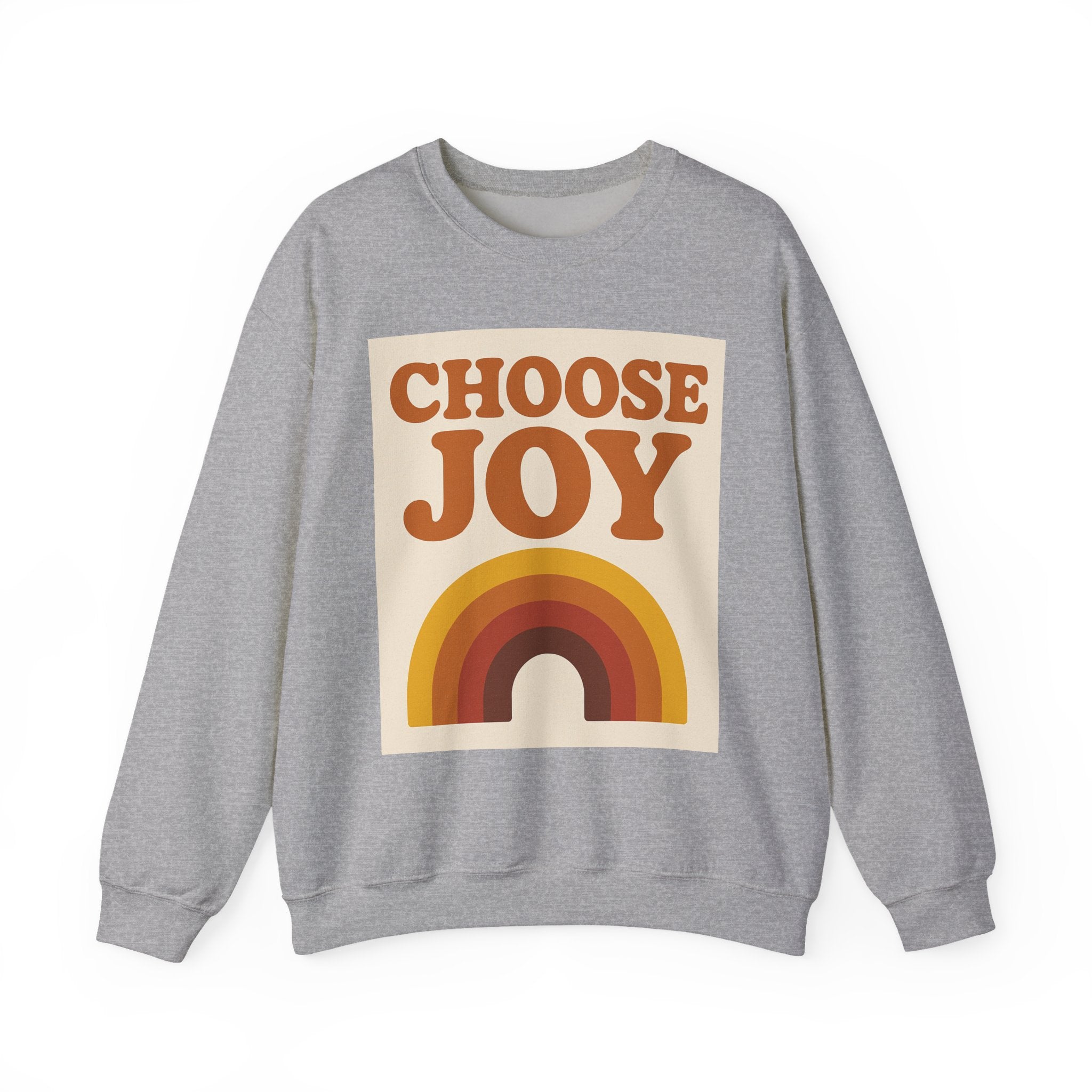 Choose Joy Rainbow Crewneck Sweatshirt, Unisex Sweatshirt, Motivational Gift, Cozy Layer, Fall Fashion, Positive Vibes