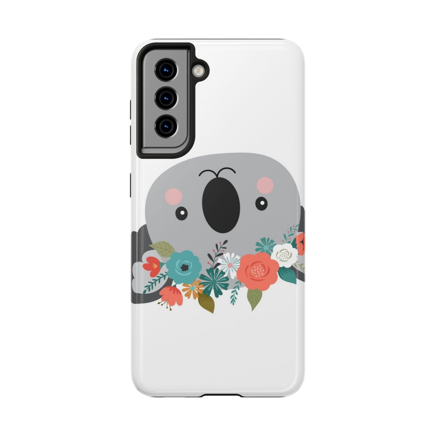 Cute Koala Floral Tough Phone Cases, Smartphone Protection, Nature Lover Gift, Animal Design, Koala Phone Cover