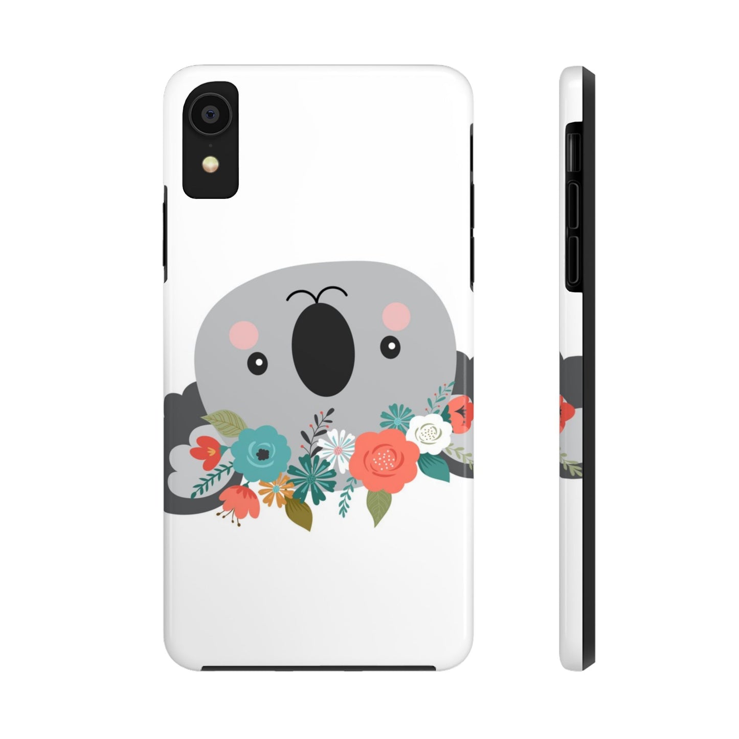 Cute Koala Floral Tough Phone Cases, Smartphone Protection, Nature Lover Gift, Animal Design, Koala Phone Cover