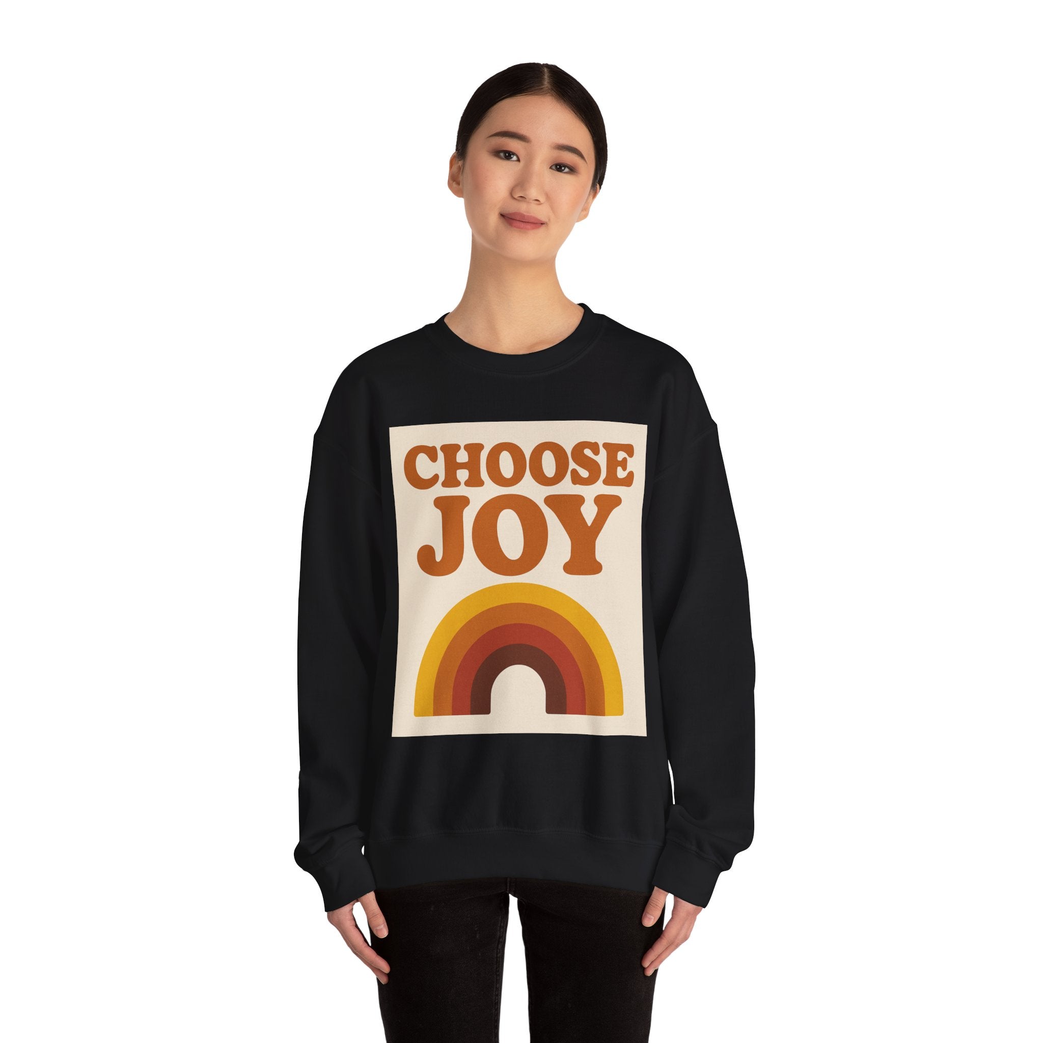 Choose Joy Rainbow Crewneck Sweatshirt, Unisex Sweatshirt, Motivational Gift, Cozy Layer, Fall Fashion, Positive Vibes