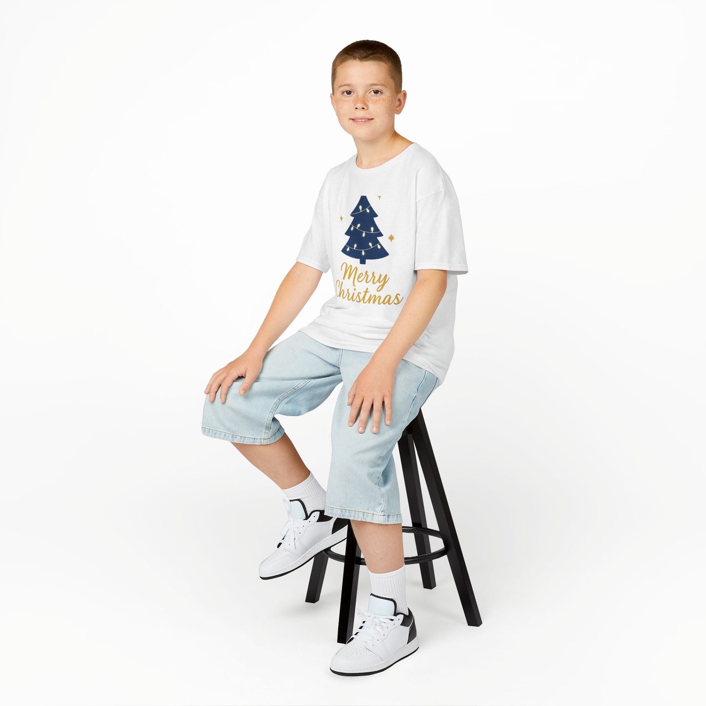 Merry Christmas Kids Heavy Cotton Tee – Christian Holiday Shirt for Children