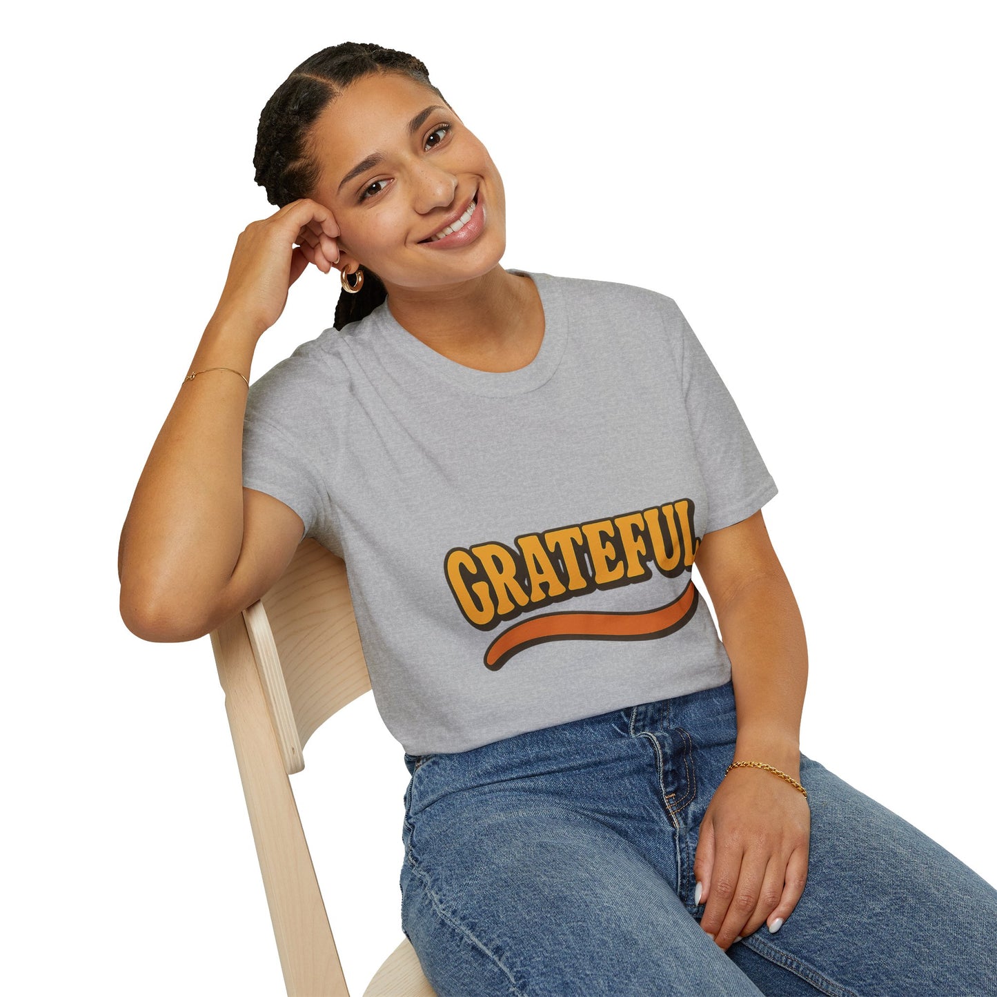 Grateful Softstyle Christian T-Shirt – Faith-Inspired Affirmation Tee for Women & Men
