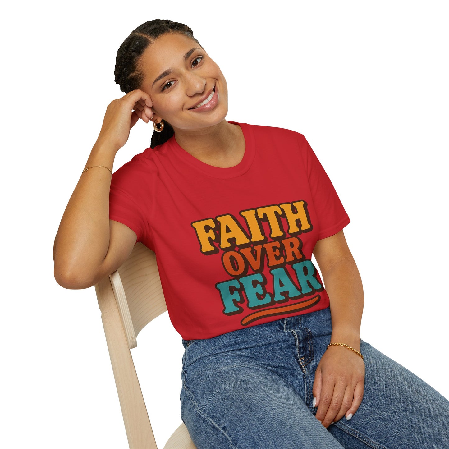 Faith Over Fear Christian T-Shirt – Softstyle Unisex Inspirational Tee for Women & Men.