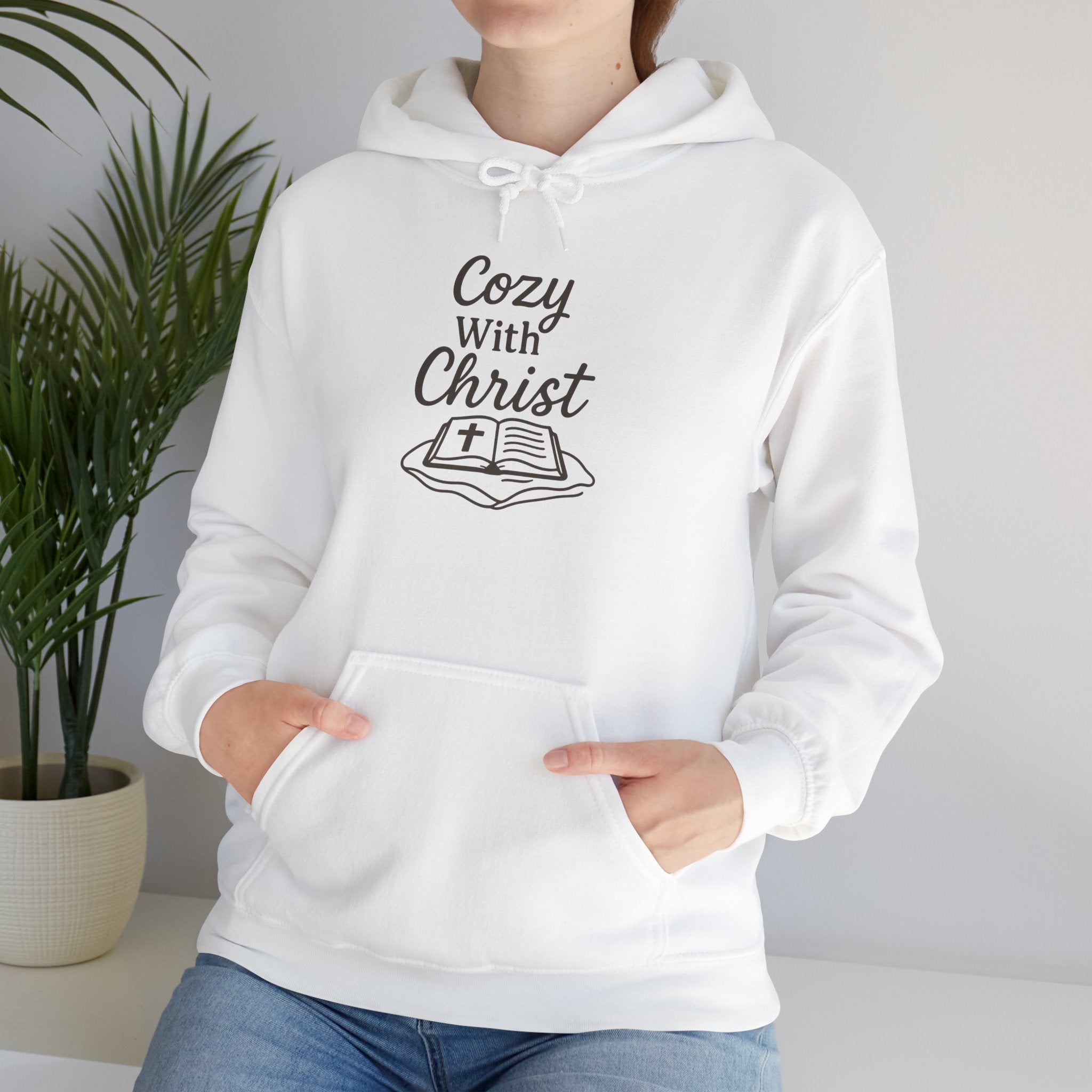Cozy With Christ Hooded Sweatshirt | Christian Comfort Hoodie | Lexad Designs